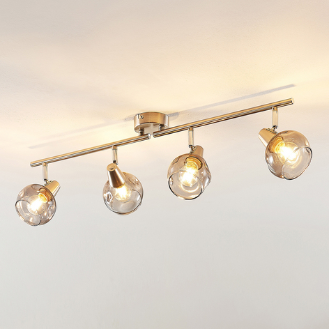 Lindby Almina -kattovalaisin, savulasi, 4-lamp.