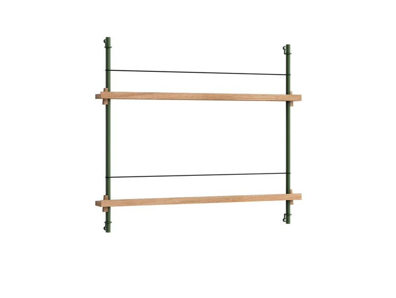 Moebe - Magazine Shelving 65 Regal Oak/Pine Green