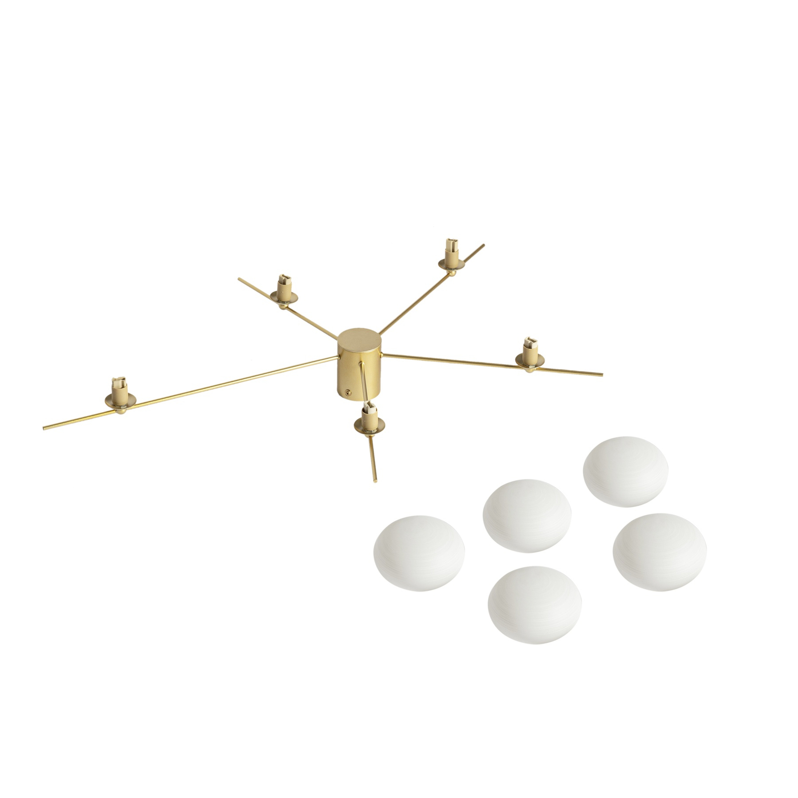 Lindby Valisa ceiling light, gold, 5-bulb