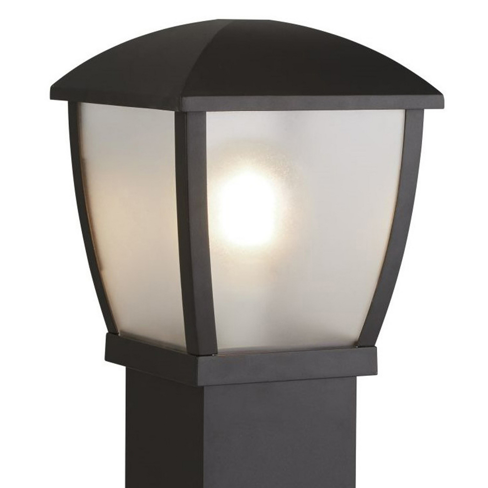 Borne lumineuse Seattle, IP44, noir, hauteur 73 cm, métal