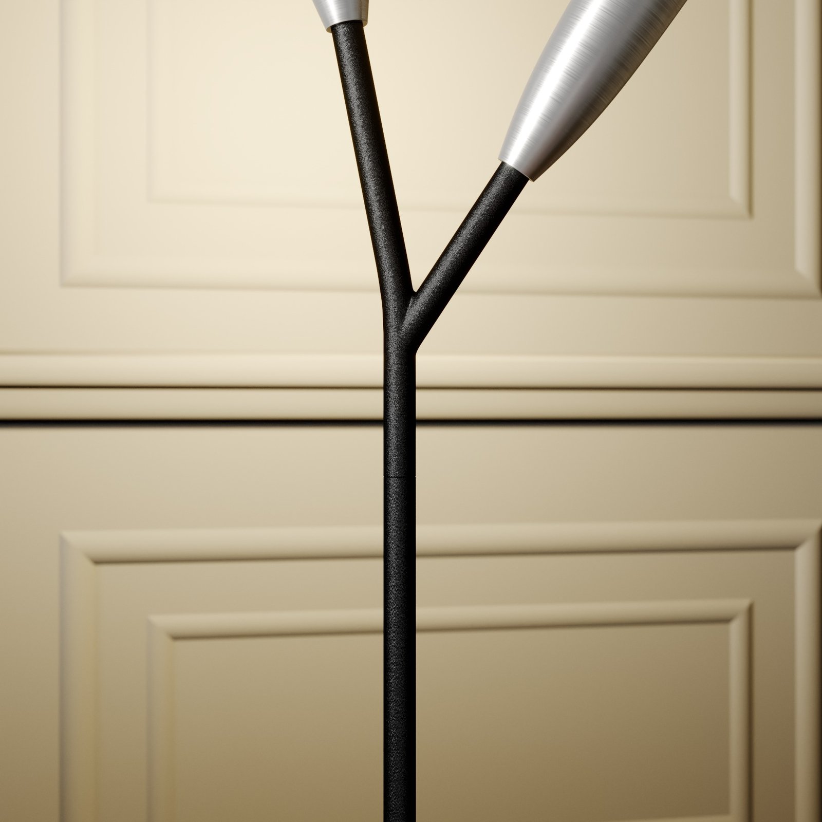 Lucande Carlea table lamp, 2-bulb black and nickel