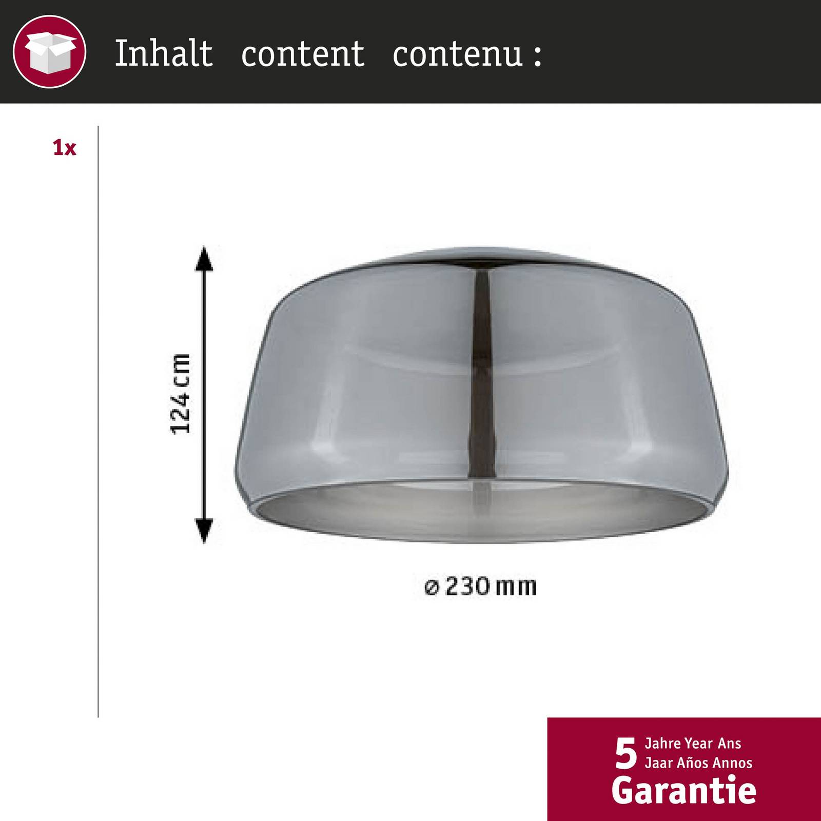 Paulmann URail-Lampenschirm Neila 2Easy, Ø 23 cm, Rauchglas günstig online kaufen