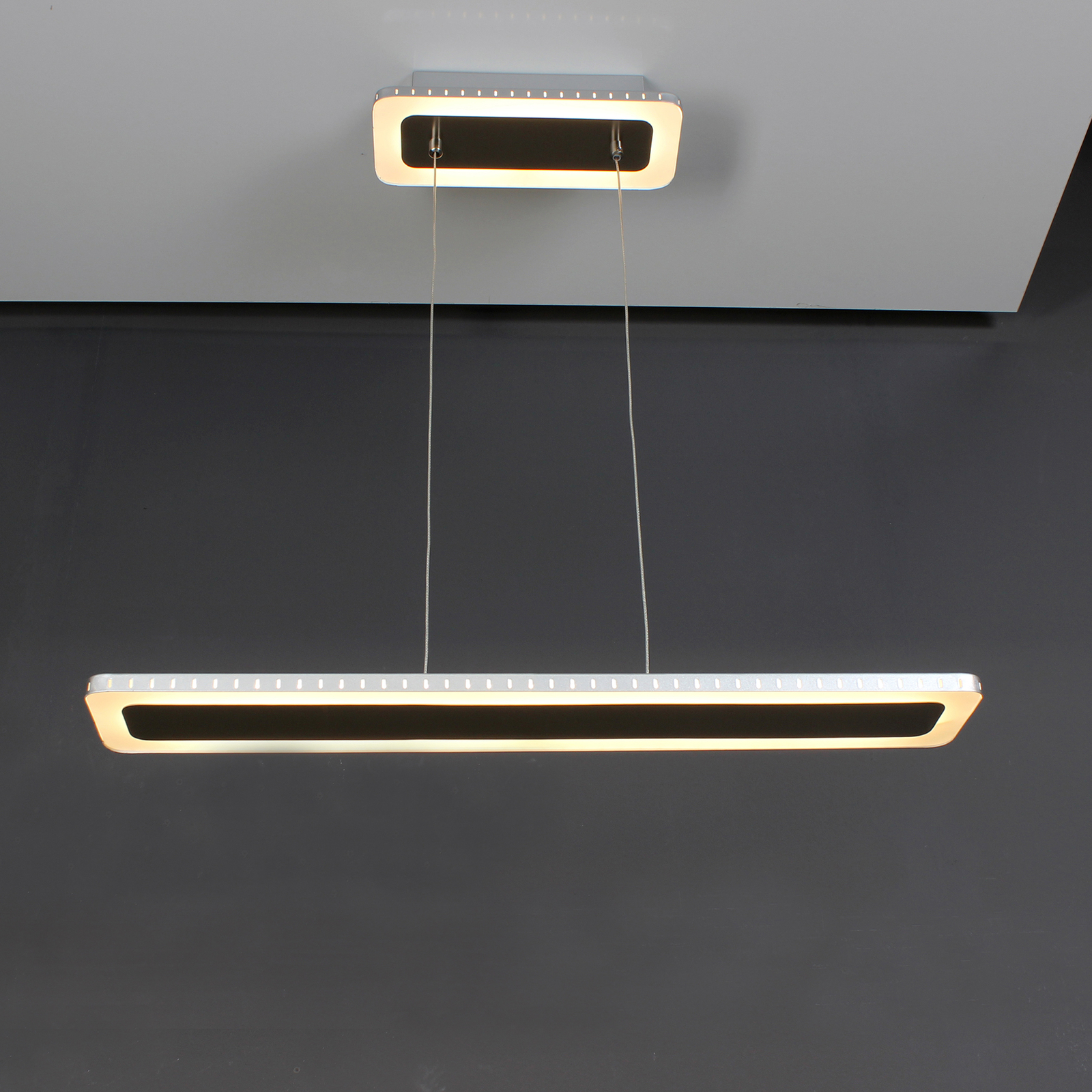 LED viseća svjetiljka Solaris 3 koraka dim 70 cm srebrna