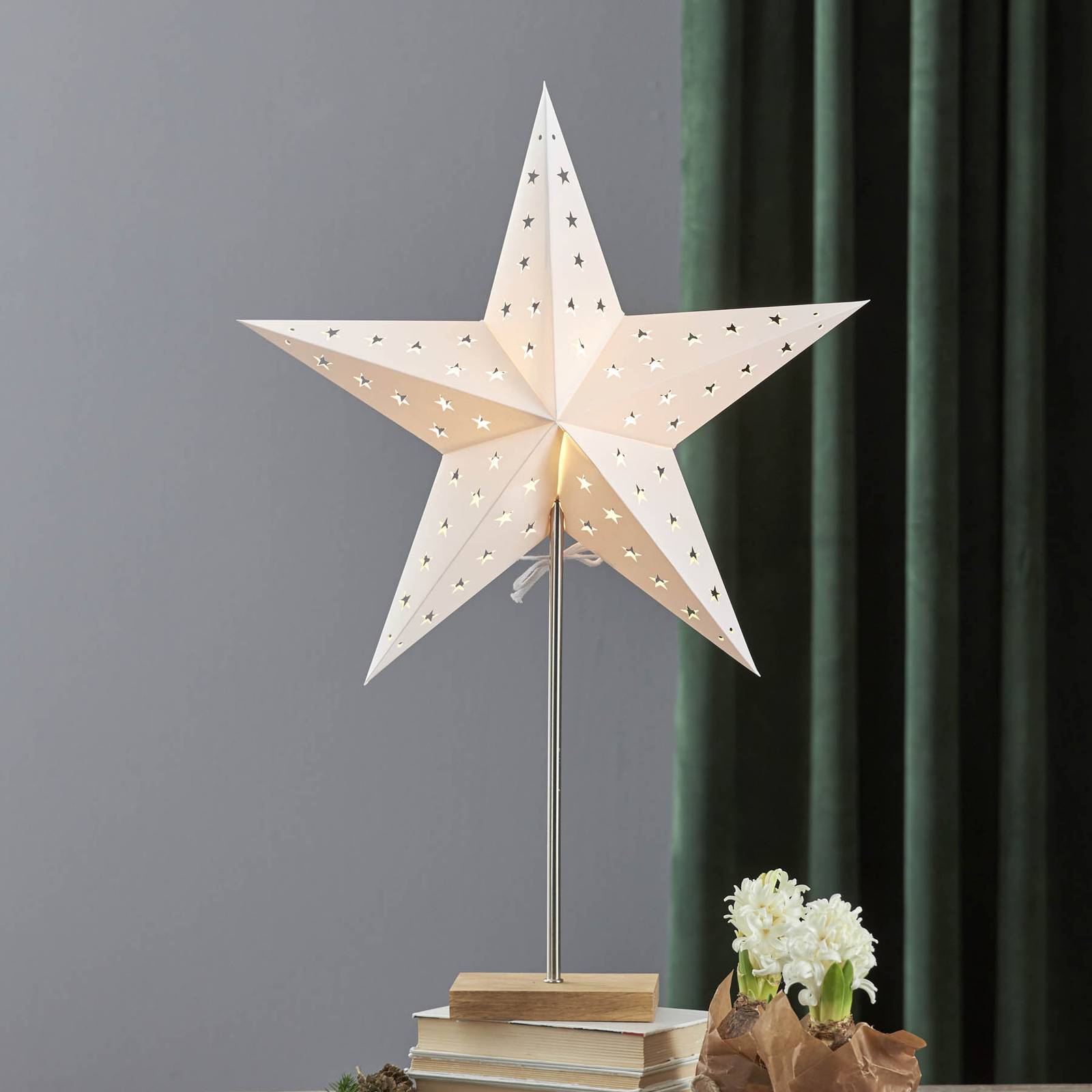 Image of STAR TRADING Étoile sur pied Leo à motif étoilé 7391482233059