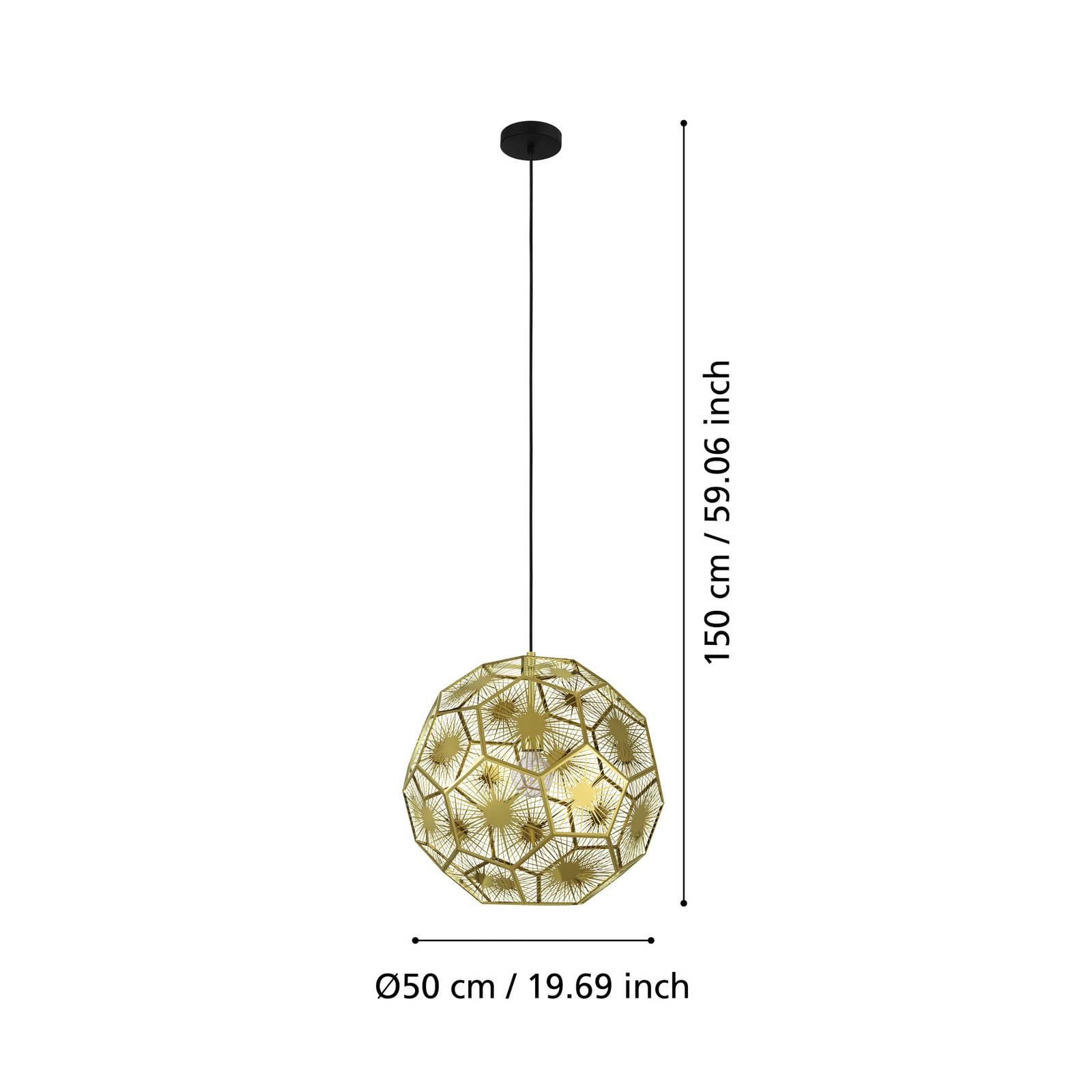 EGLO Suspension Skoura, couleur laiton, Ø 50 cm, acier, E27