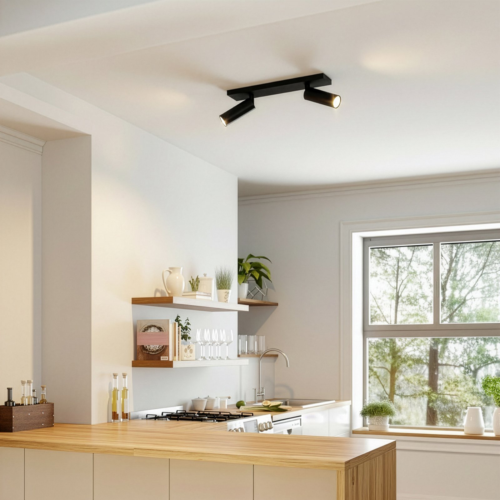 Arcchio Spot pour plafond Brinja Slim, noir, à 2 lampes GU10 MR11