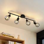 Lindby Eridia Deckenstrahler, schwarz, 4-fl.