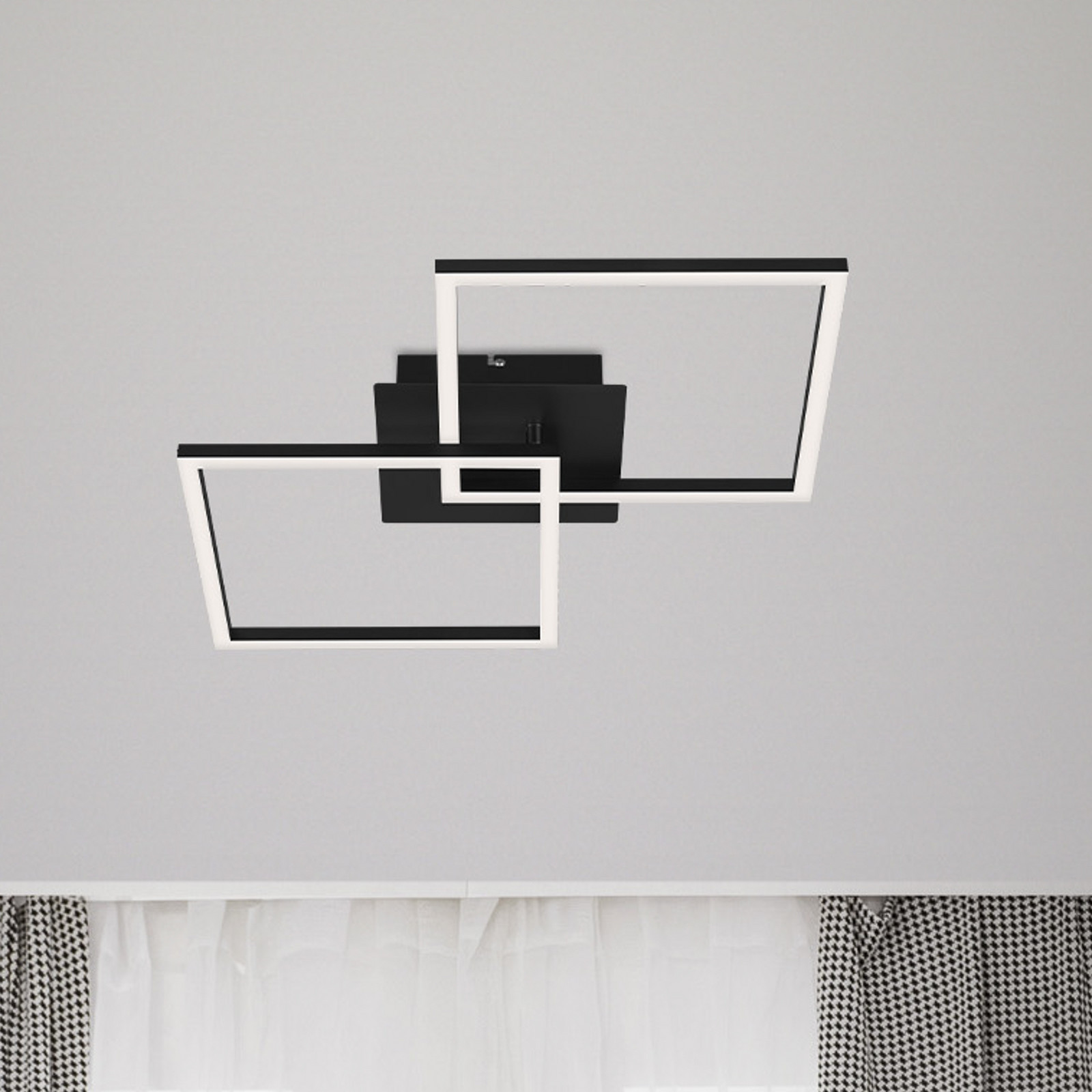 Briloner Frame plafonieră LED 2 surse reglabilă neagră - Camera de zi / sufragerie - modern - negru - Metal