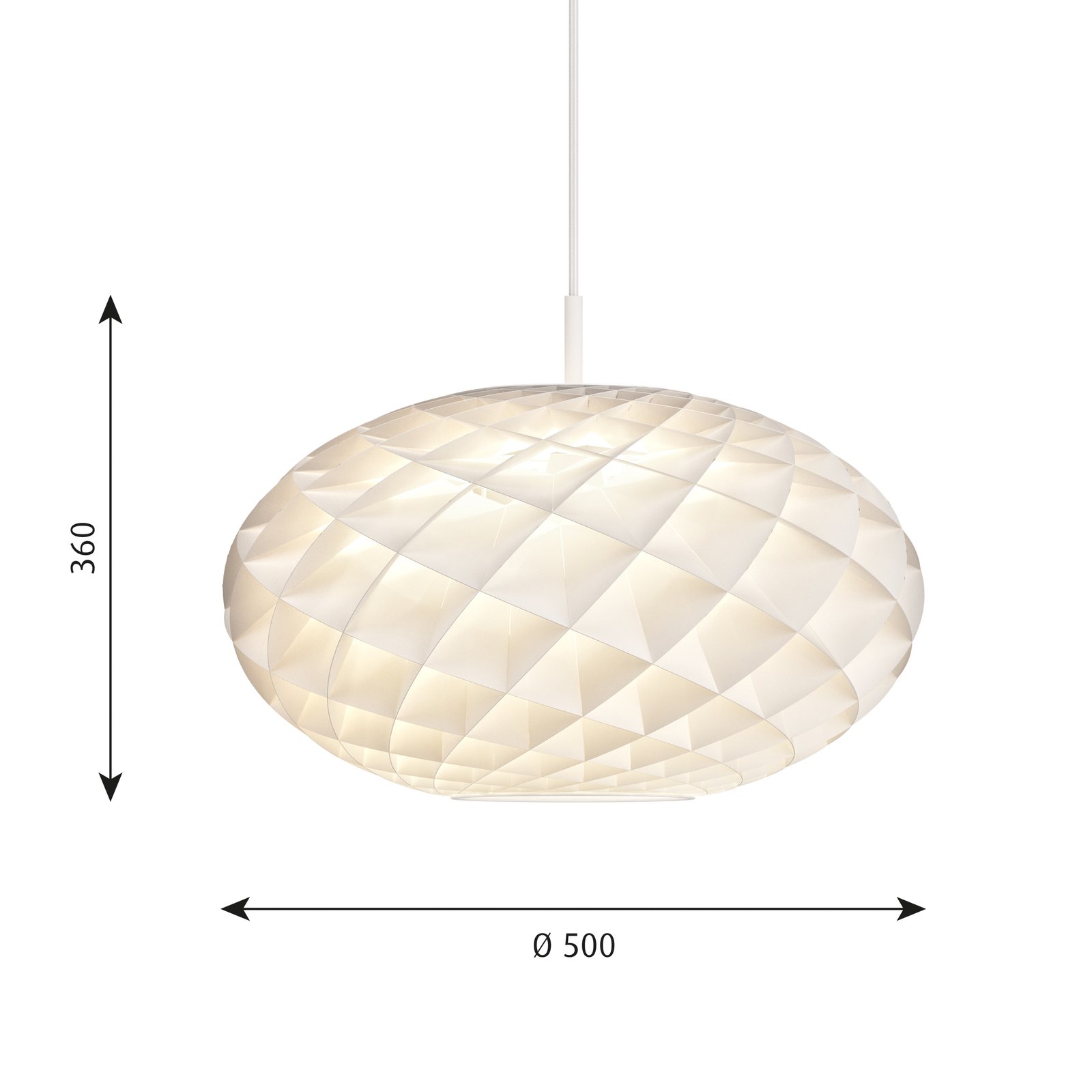 Louis Poulsen Patera Oval LED-Pendel weiß Ø 50cm