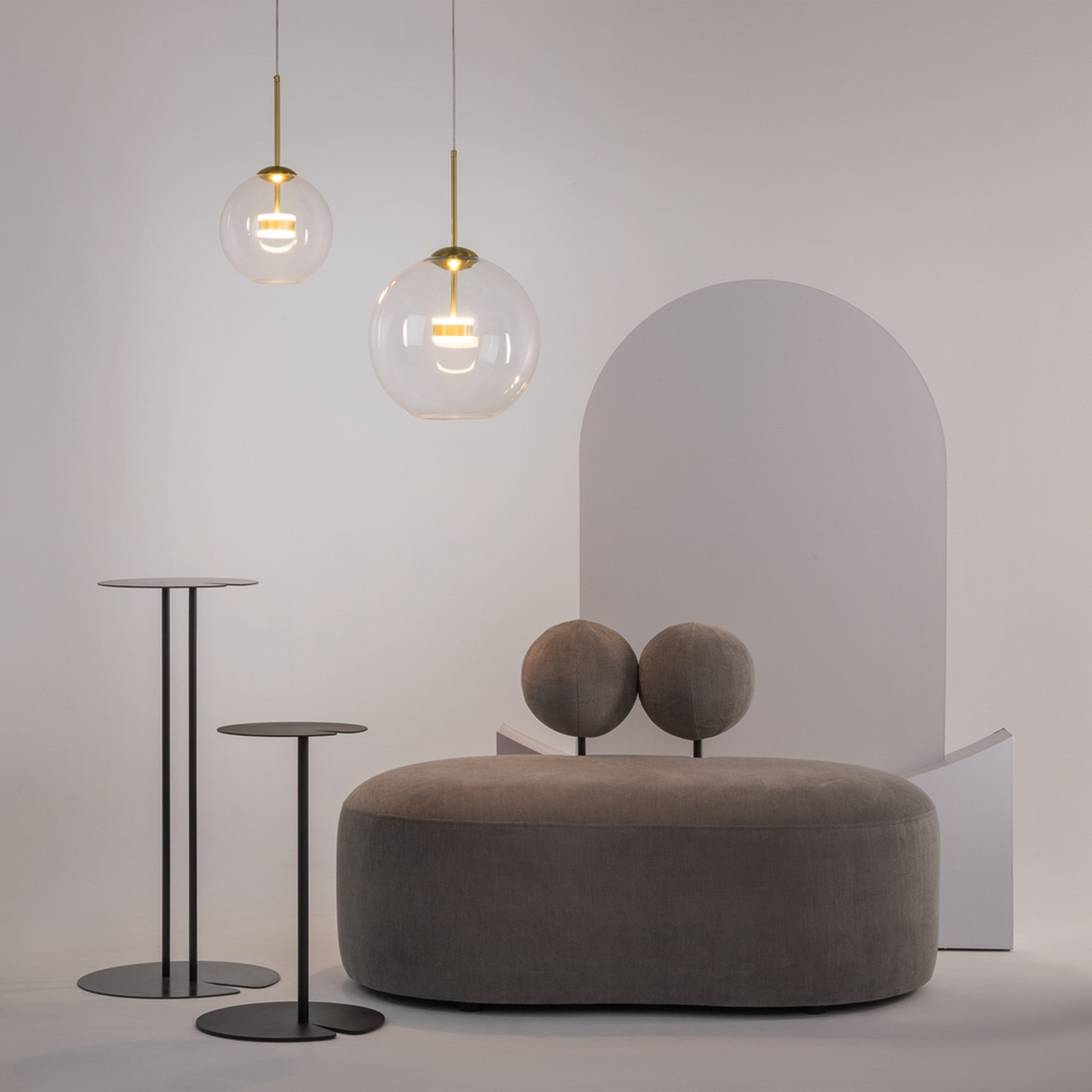 Maytoni Lampă suspendată LED Cometa aurie sticlă Ø 35 cm - Camera de zi / sufragerie - auriu transparent