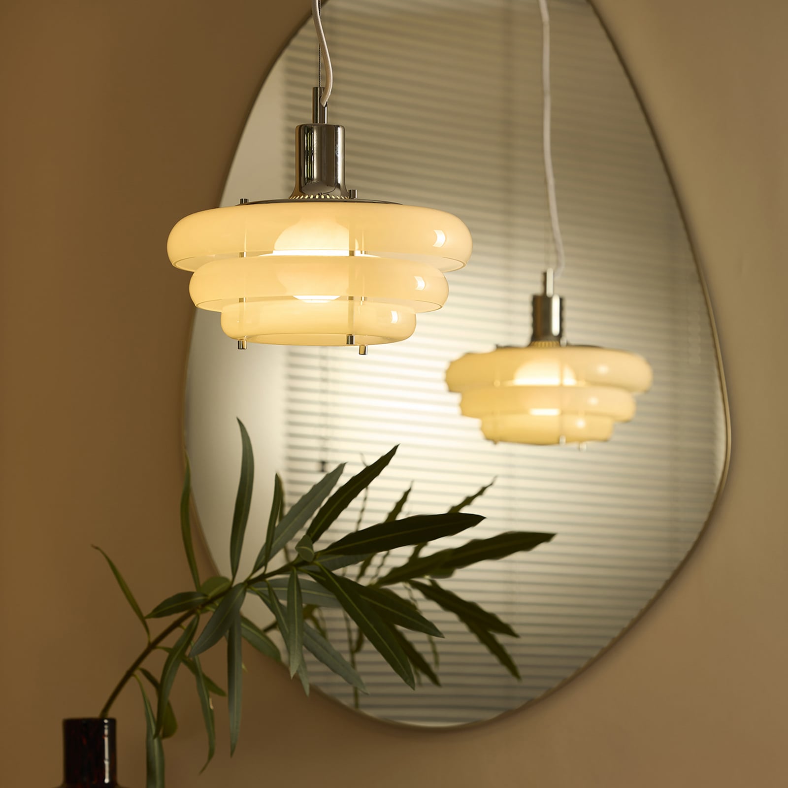 Lampada a sospensione Sunset Ø 28 cm, bianco nebbia - MARKET SET