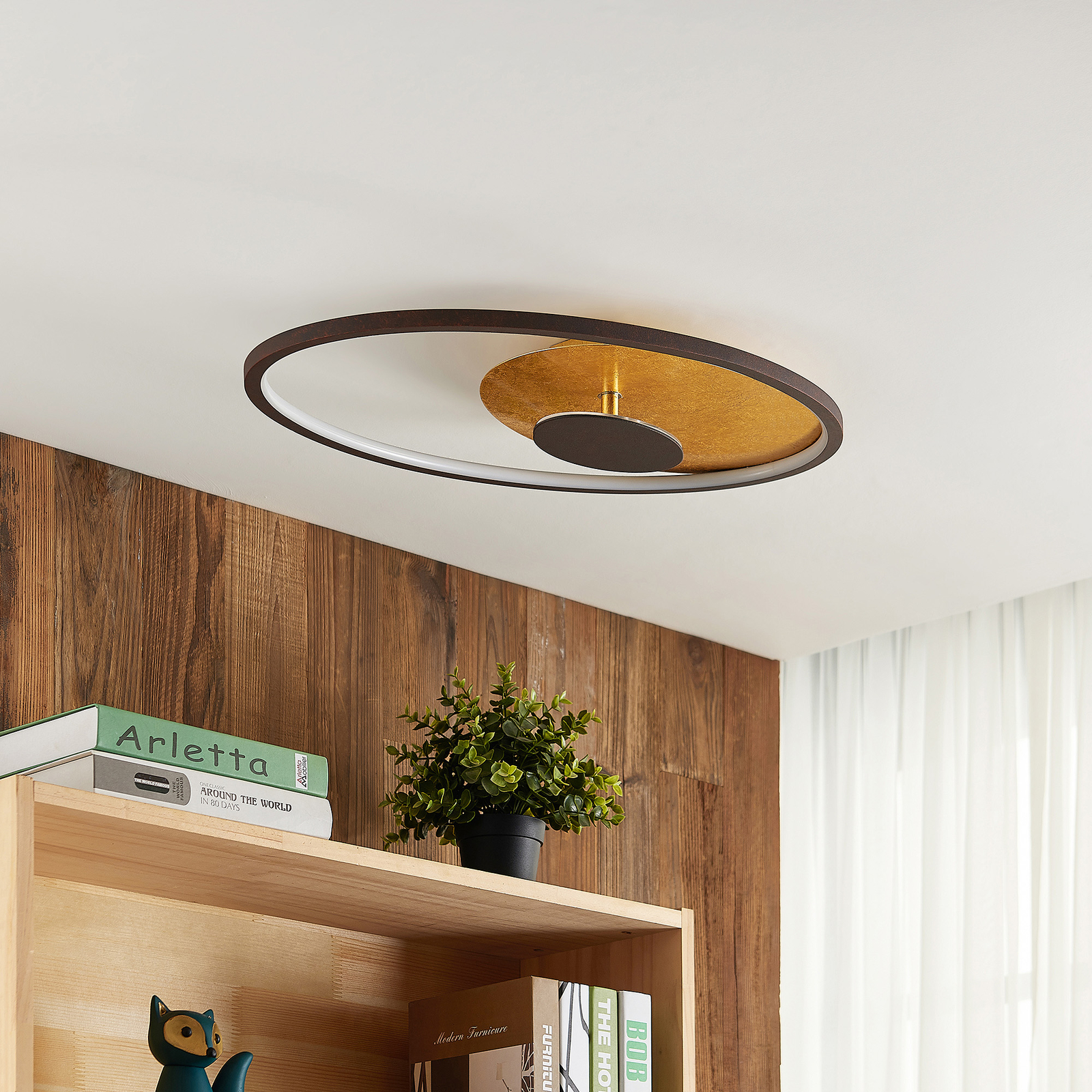 Lindby Feival LED ceiling light, 61 cm x 36 cm