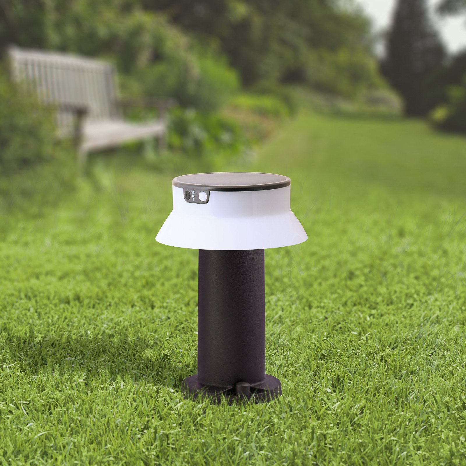 LED-Solarsockelleuchte Felice schwarz CCT Sensor