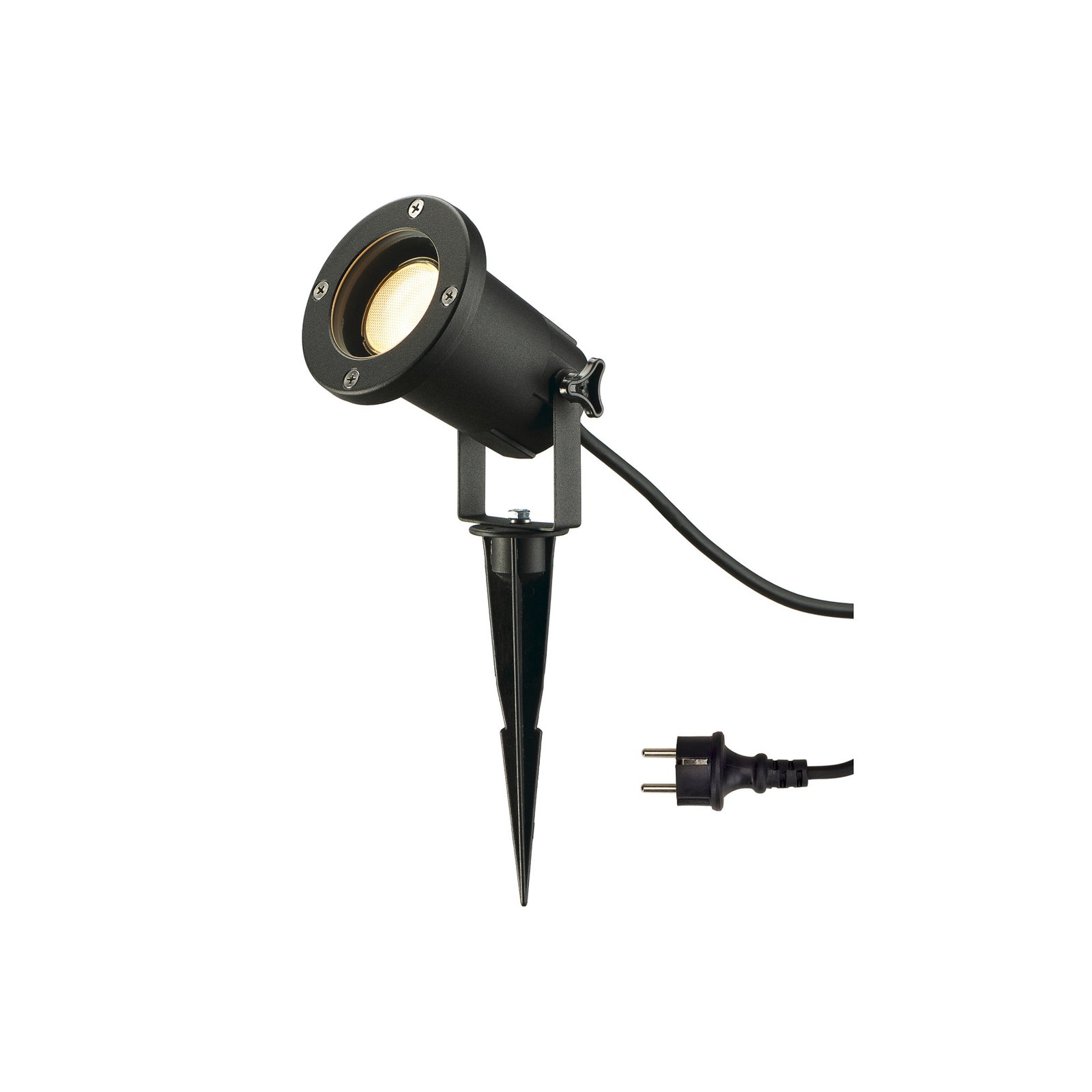 SLV udendørs spotlampe Nautilus Spike XL, sort, aluminium, Ø 6,5 cm