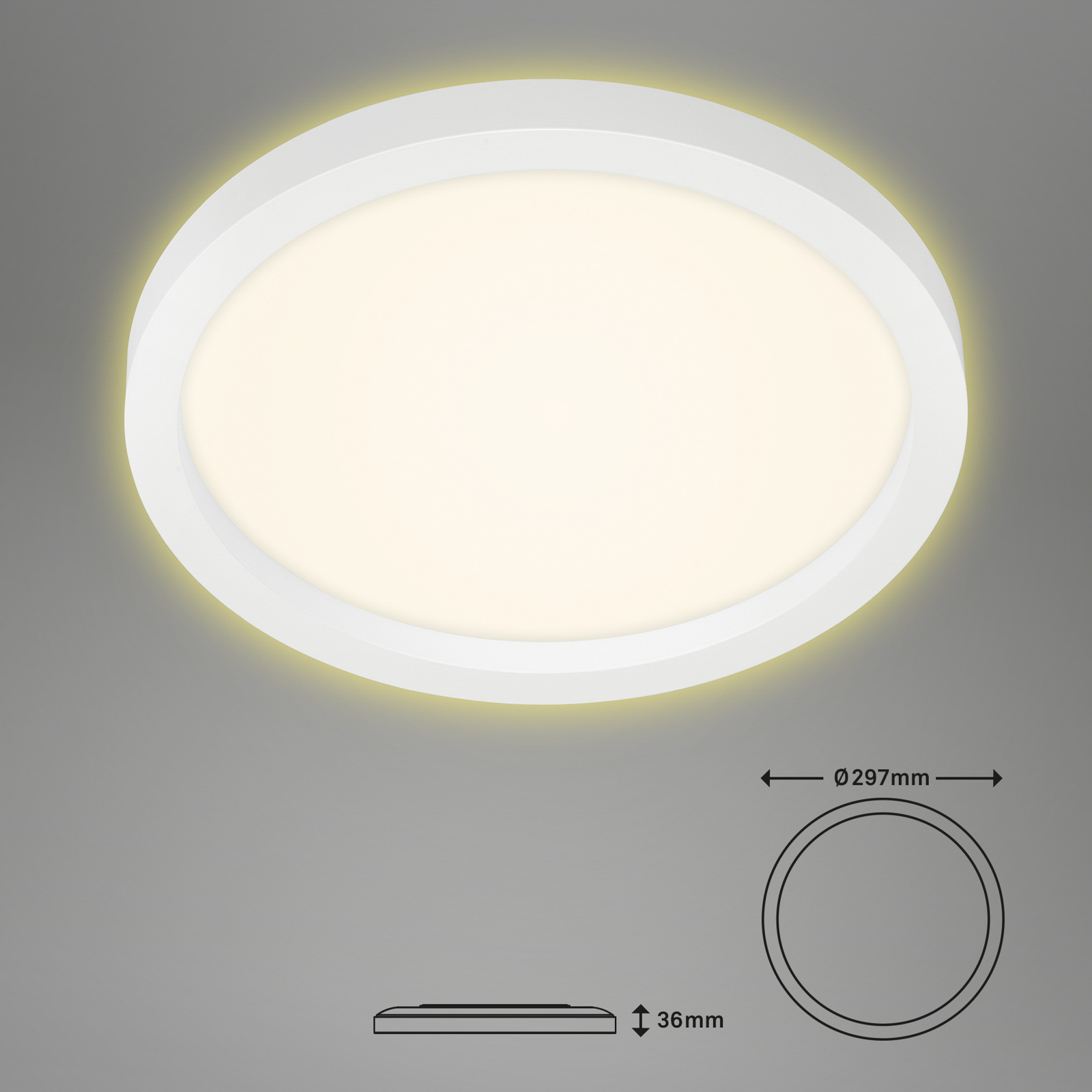 LED plafondlamp 7361, Ø 29 cm, met indirect effect