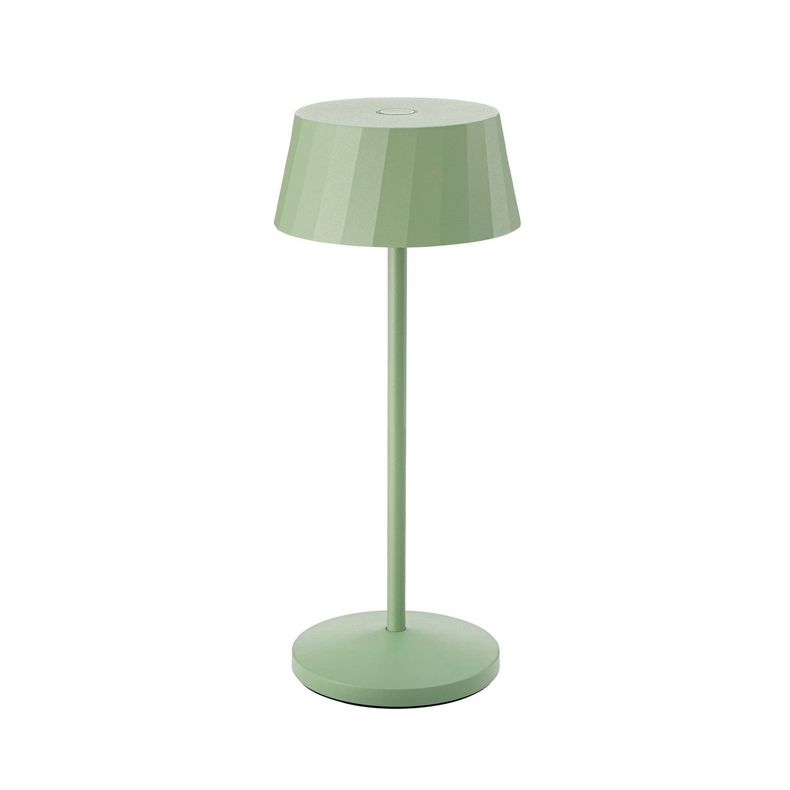 LED-Akku-Tischlampe Facetta, grün, Höhe 22 cm, Metall, CCT