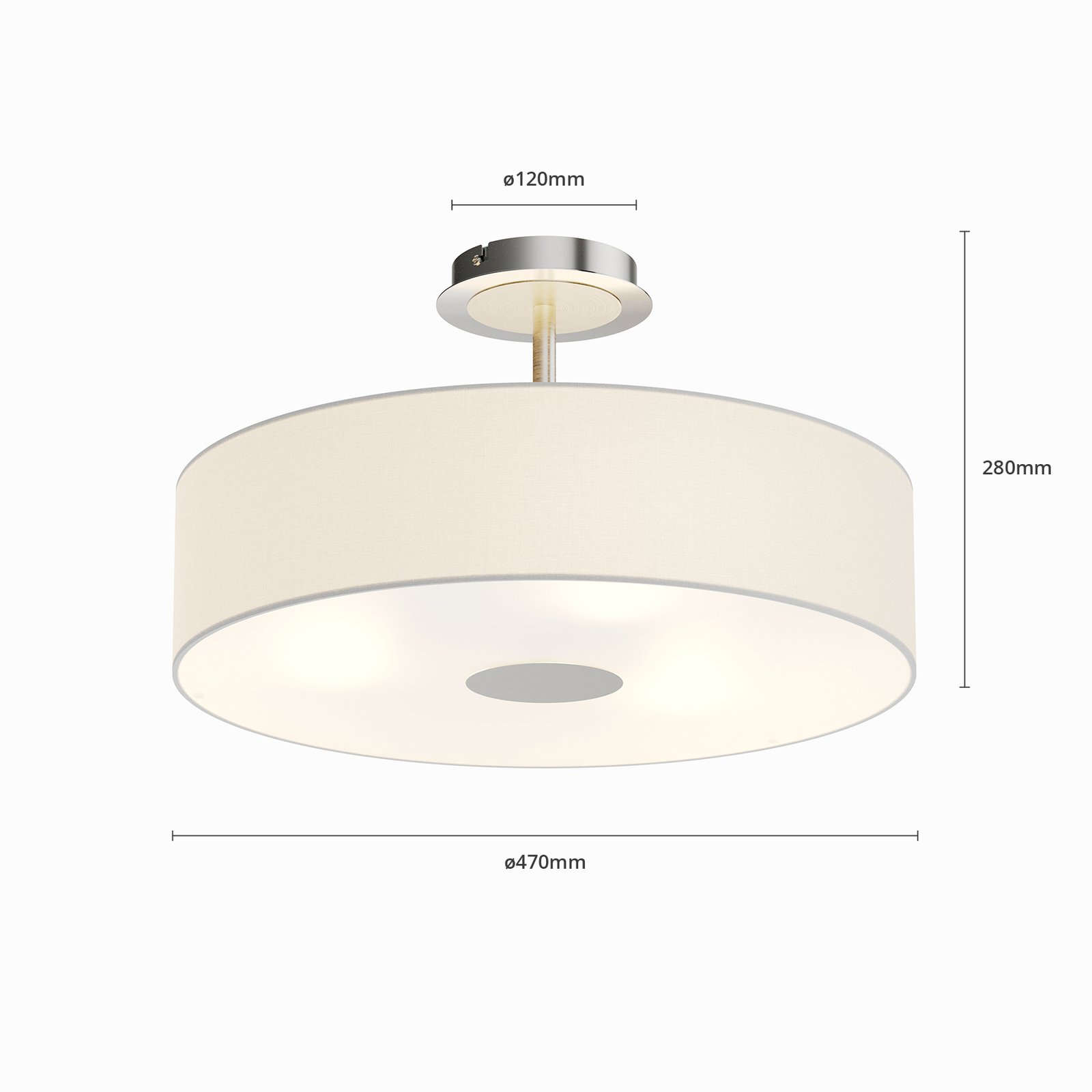 Josia Stropné Lampa White/Nickel/Chrome - Lindby