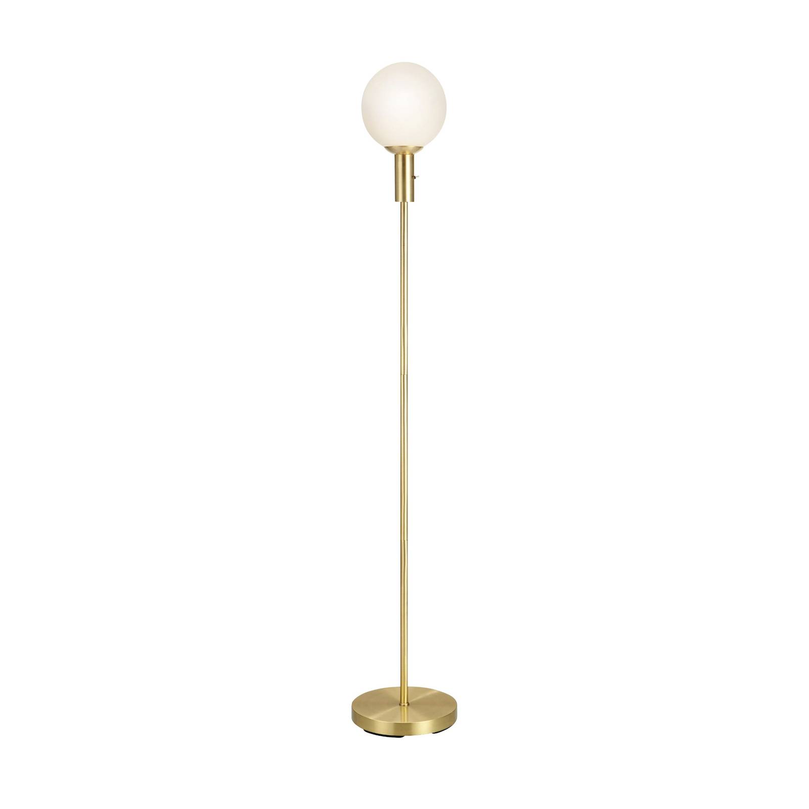 Stehleuchte Minna, messingfarben, Glas, Eisen, Höhe 145 cm