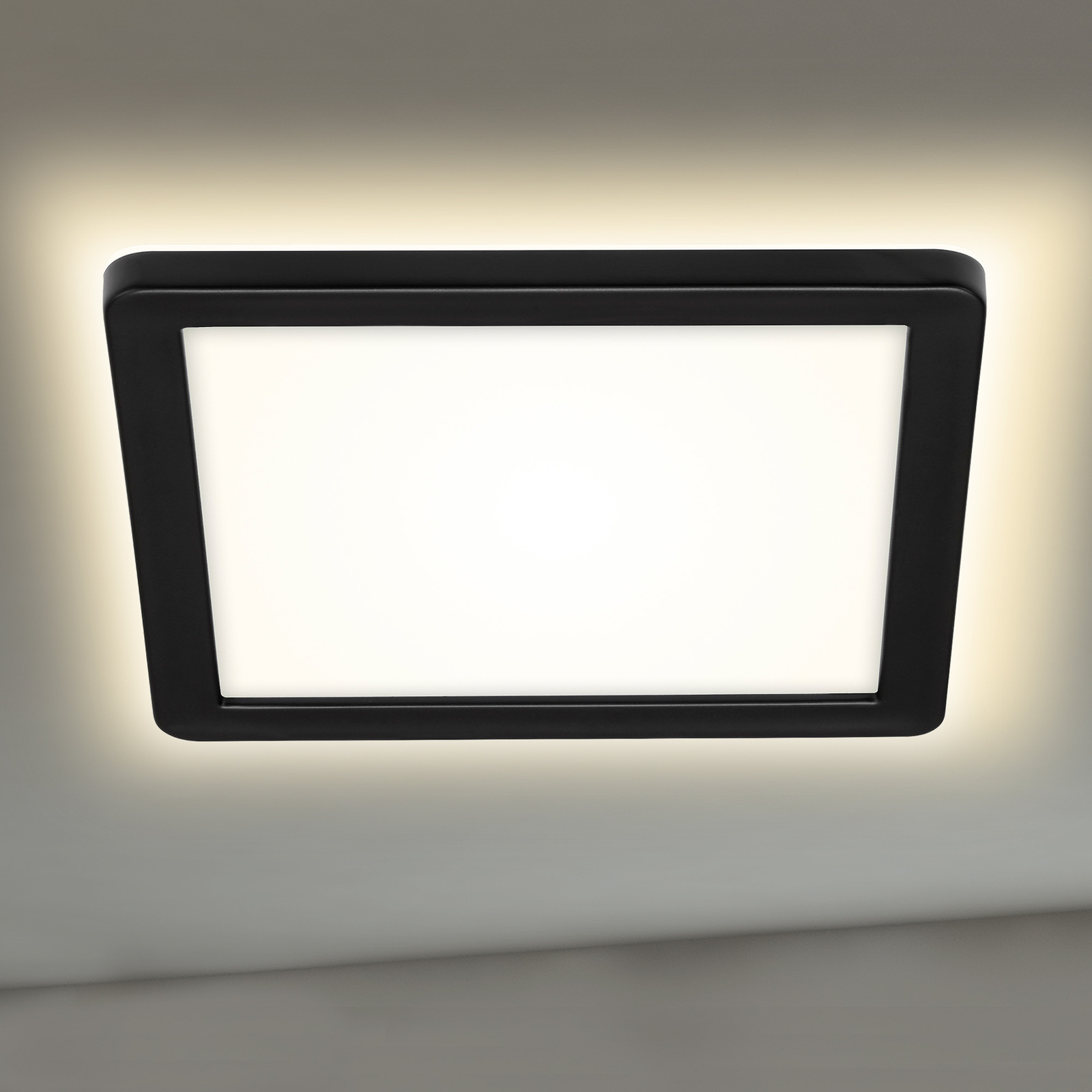 LED-Panel Frankfurt, eckig, 19x19cm, IP44, schwarz