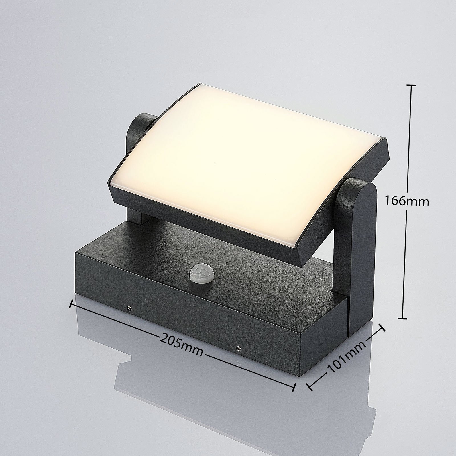 Lindby LED outdoor wall light Sherin, set of 2, rotatable, sensor