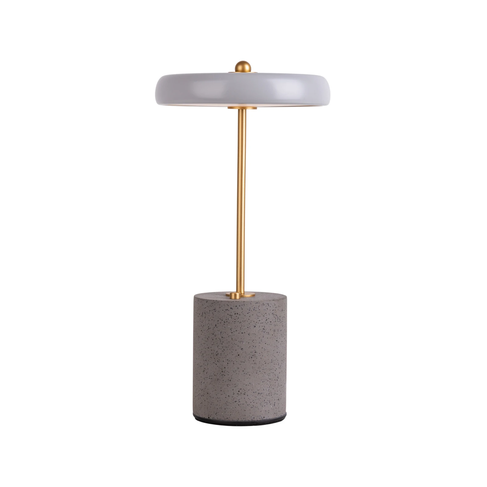 Stolová LED lampa Seta, batéria, cement, sivá