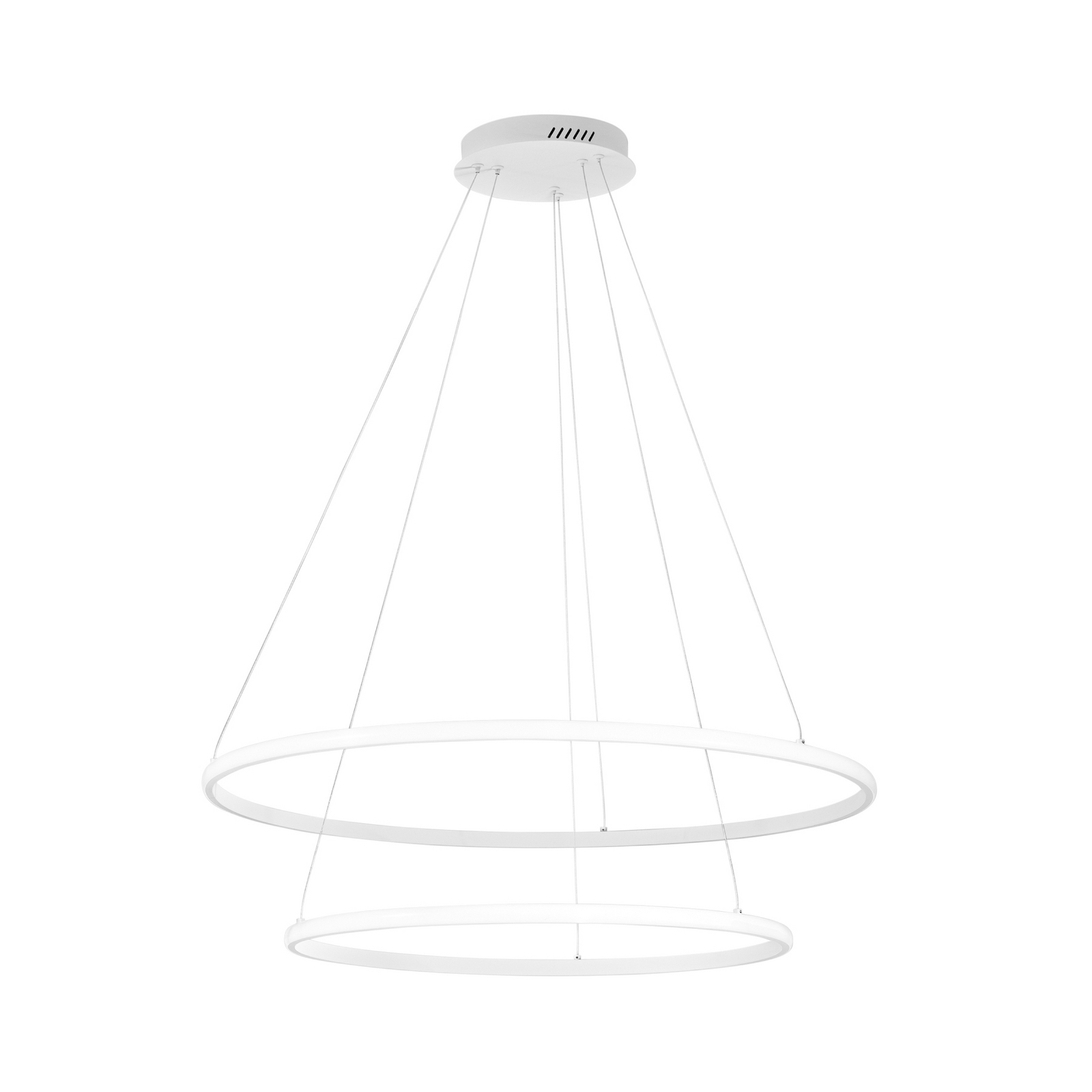 Candeeiro suspenso LED Axis, Ø 80/60 cm, branca, metal, CCT