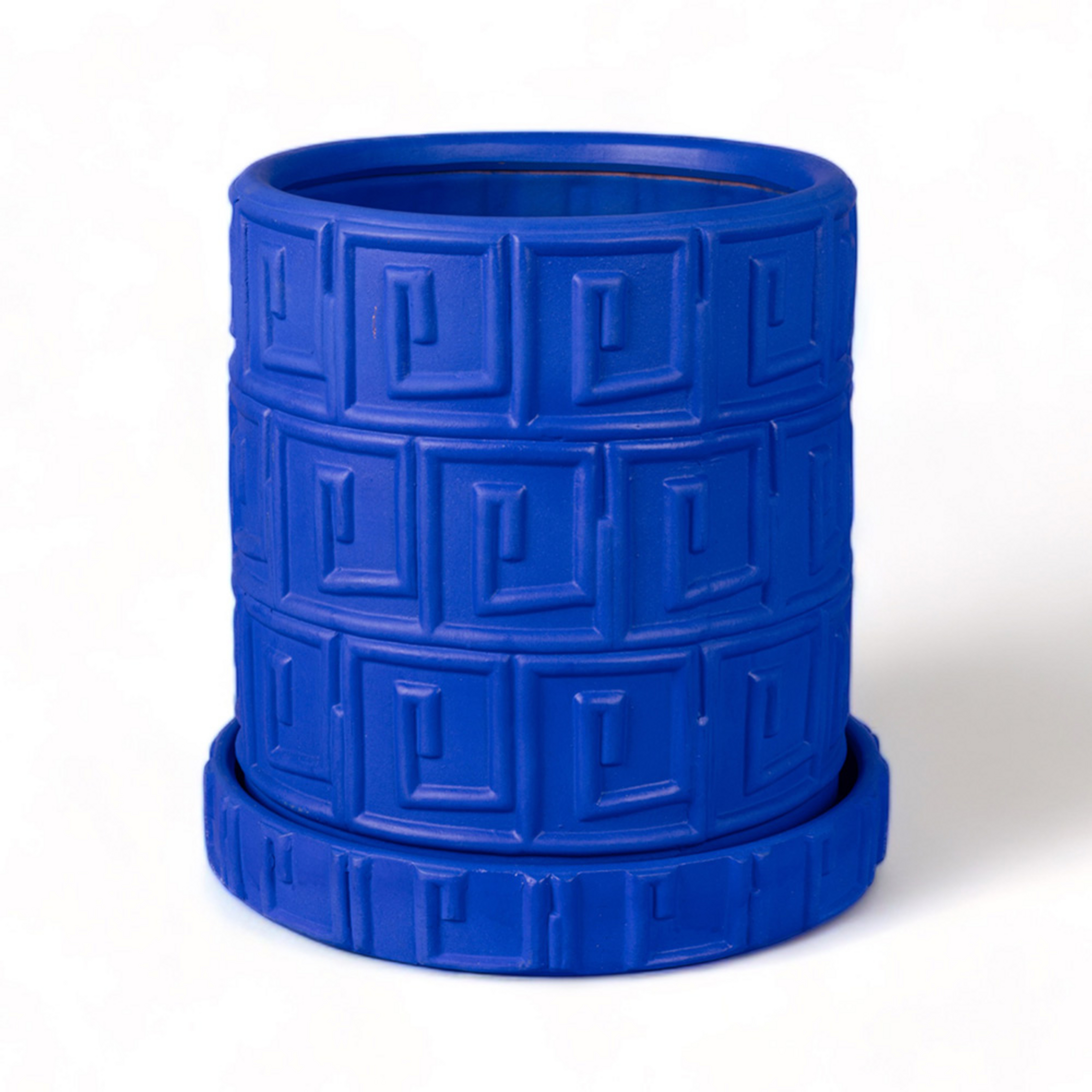 Magna Graecia Greca Vase w/Saucer Blue - Seletti