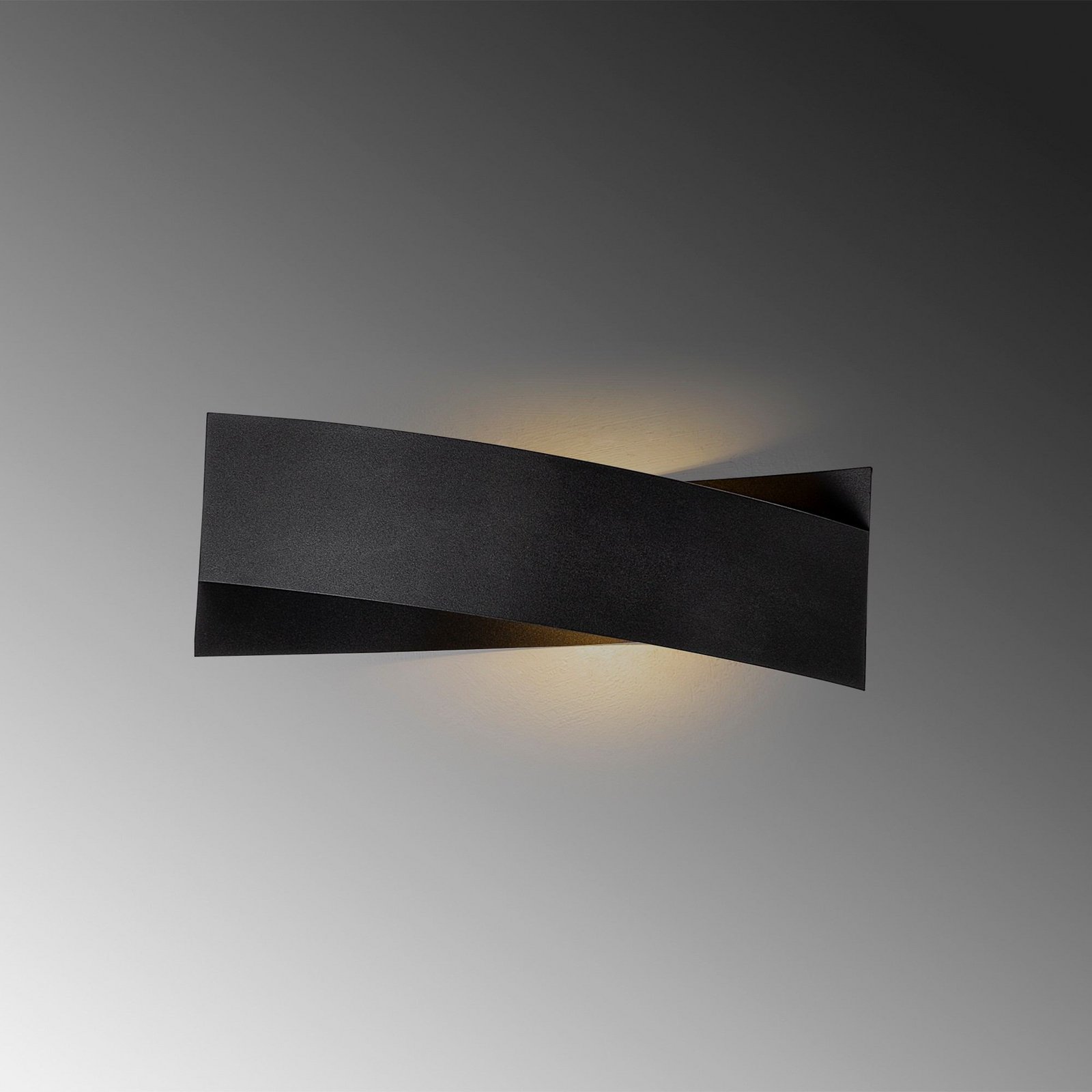 Wandleuchte Tadhg, schwarz, Metall, 35 cm breit, G9