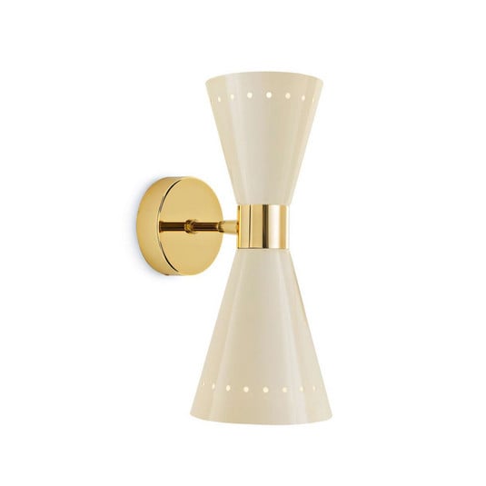 Megafono vägglampa, elfenbensfärgad, 14 cm, 2 lampor - Stilnovo