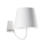 Zafferano Poldina LED wall light with rechargeable battery, white