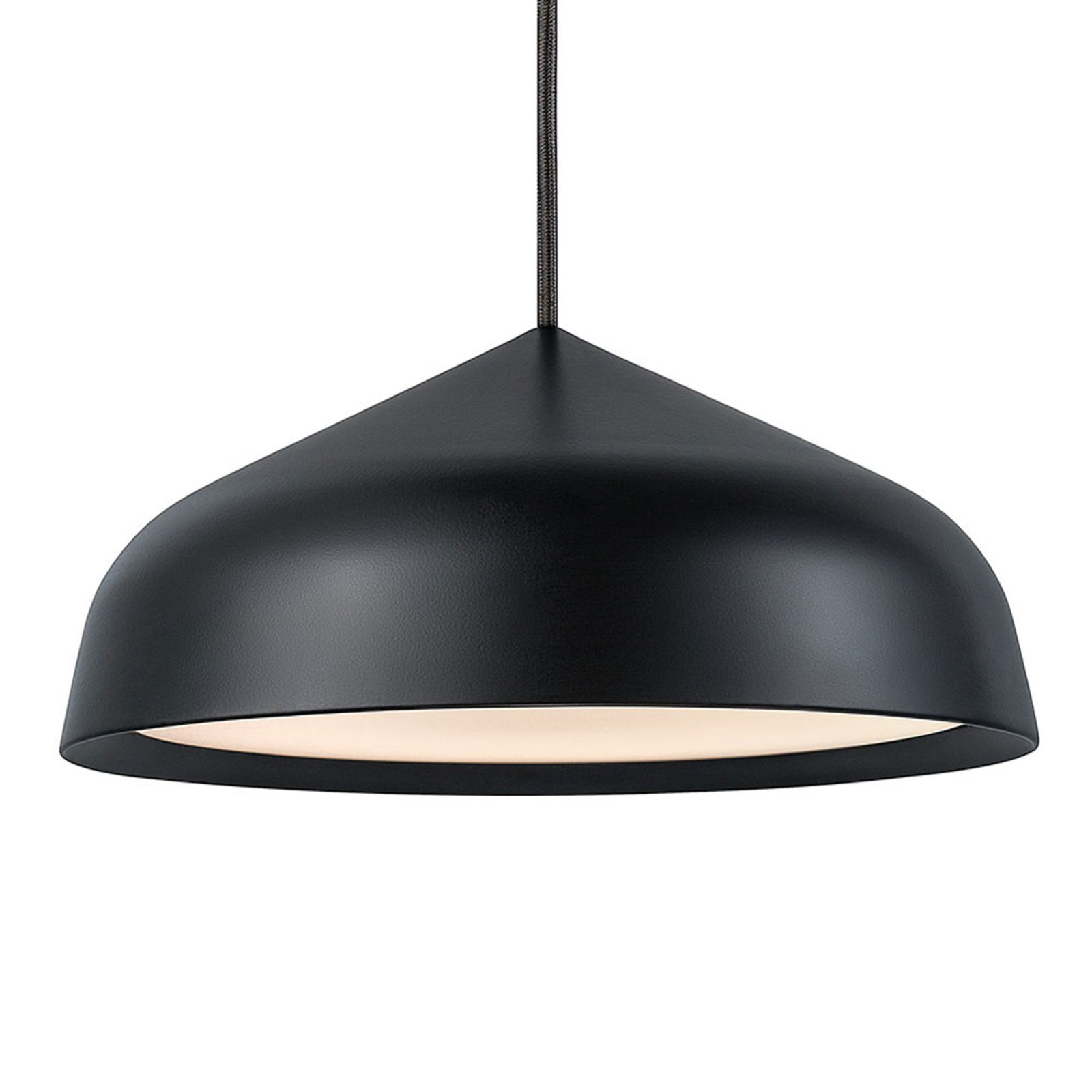 Nordlux Fura LED hanging light, 25 cm, black, for Living / Dining Room, metal, 12 W, energy efficiency: A+, H: 11 cm