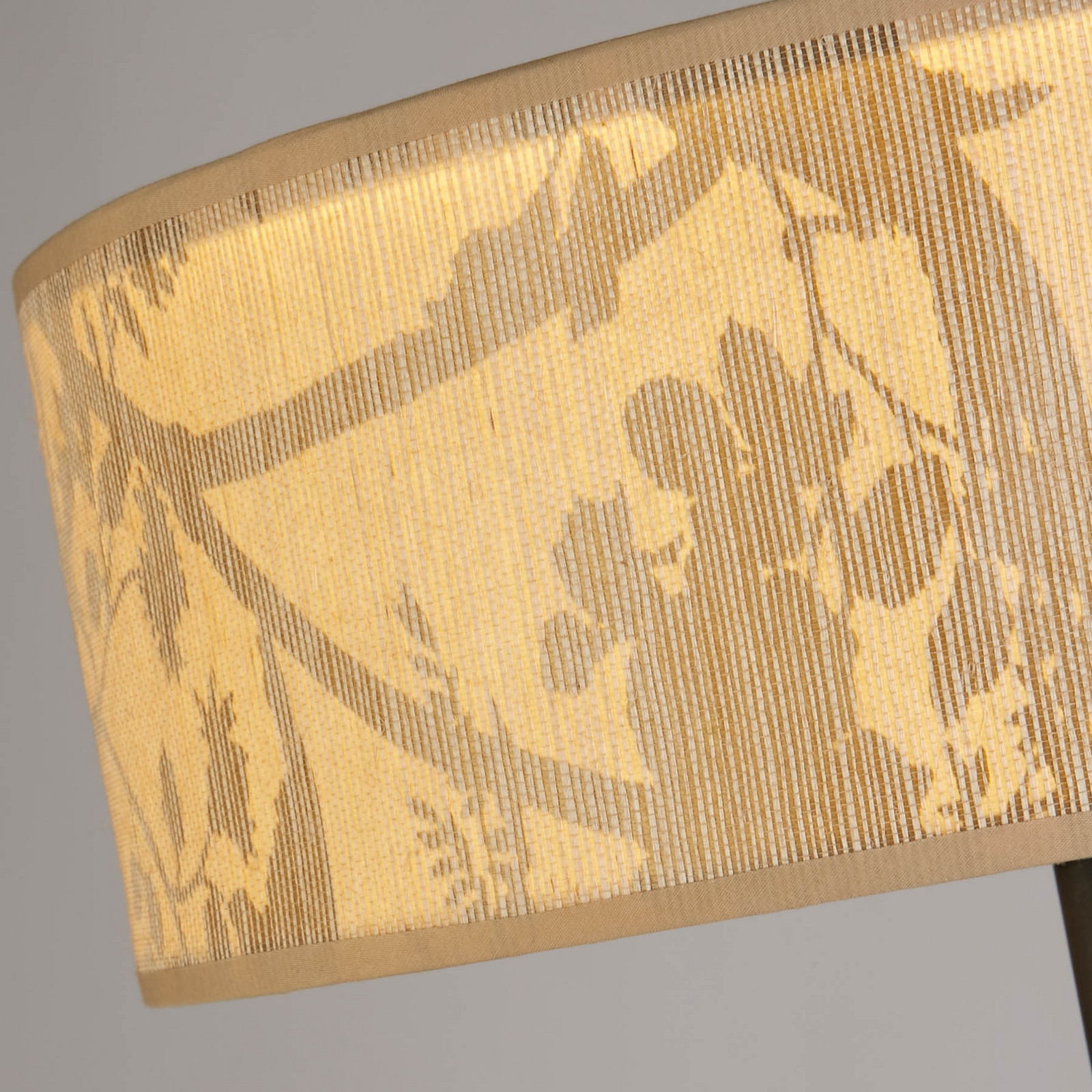 Searchlight Isla lampadar Ø 40 cm maro bej bambus oțel - Camera de zi / sufragerie - bej maro negru - Bamboo