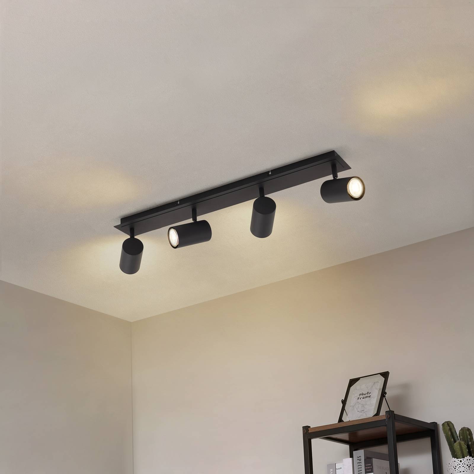 Lindby Deckenstrahler Joffrey, 70 cm, schwarz, 4-flg., GU10 günstig online kaufen