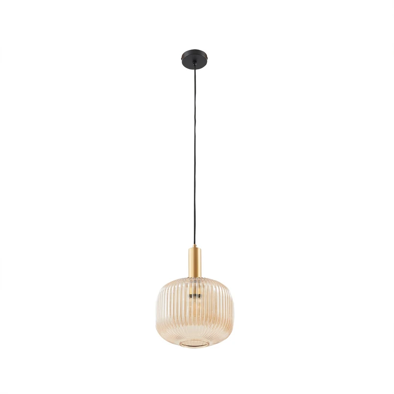 Lindby – Doroteo Hängeleuchte Ø 25 cm amber Glas einflammig