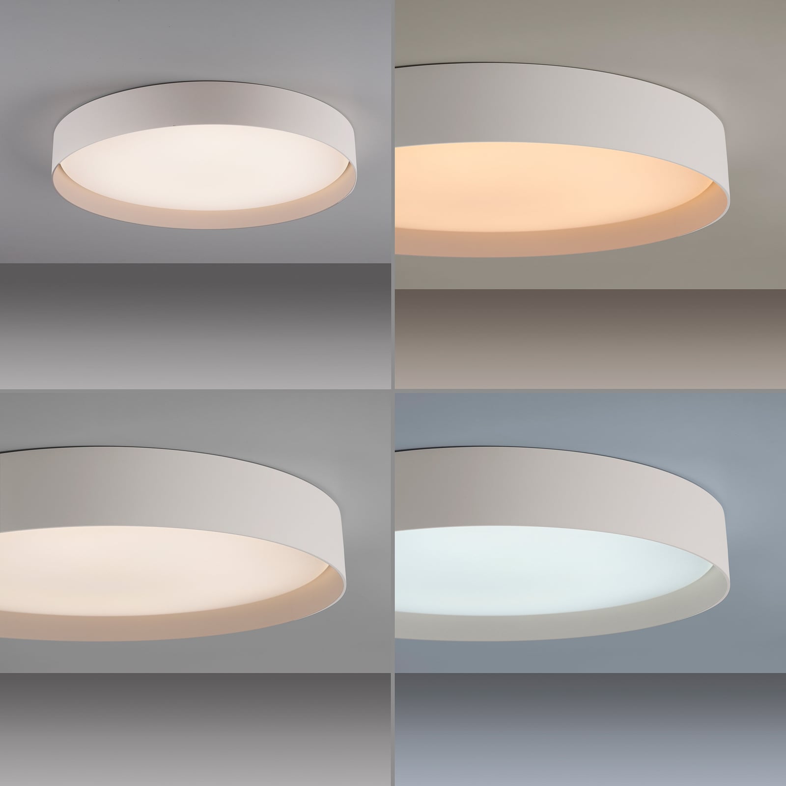 LED lubinis šviestuvas „TAVOLI“, smėlio spalvos, Ø 49 cm, metalas, CCT,