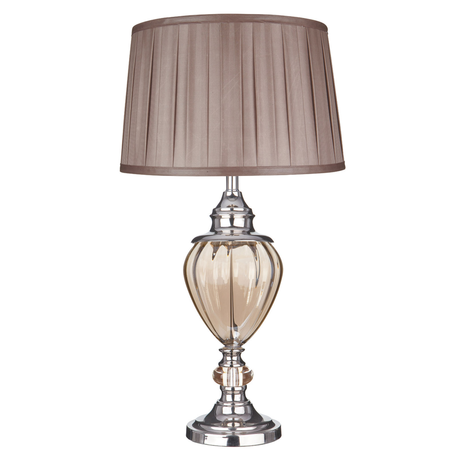Greyson bordlampe med tekstilskærm, brun