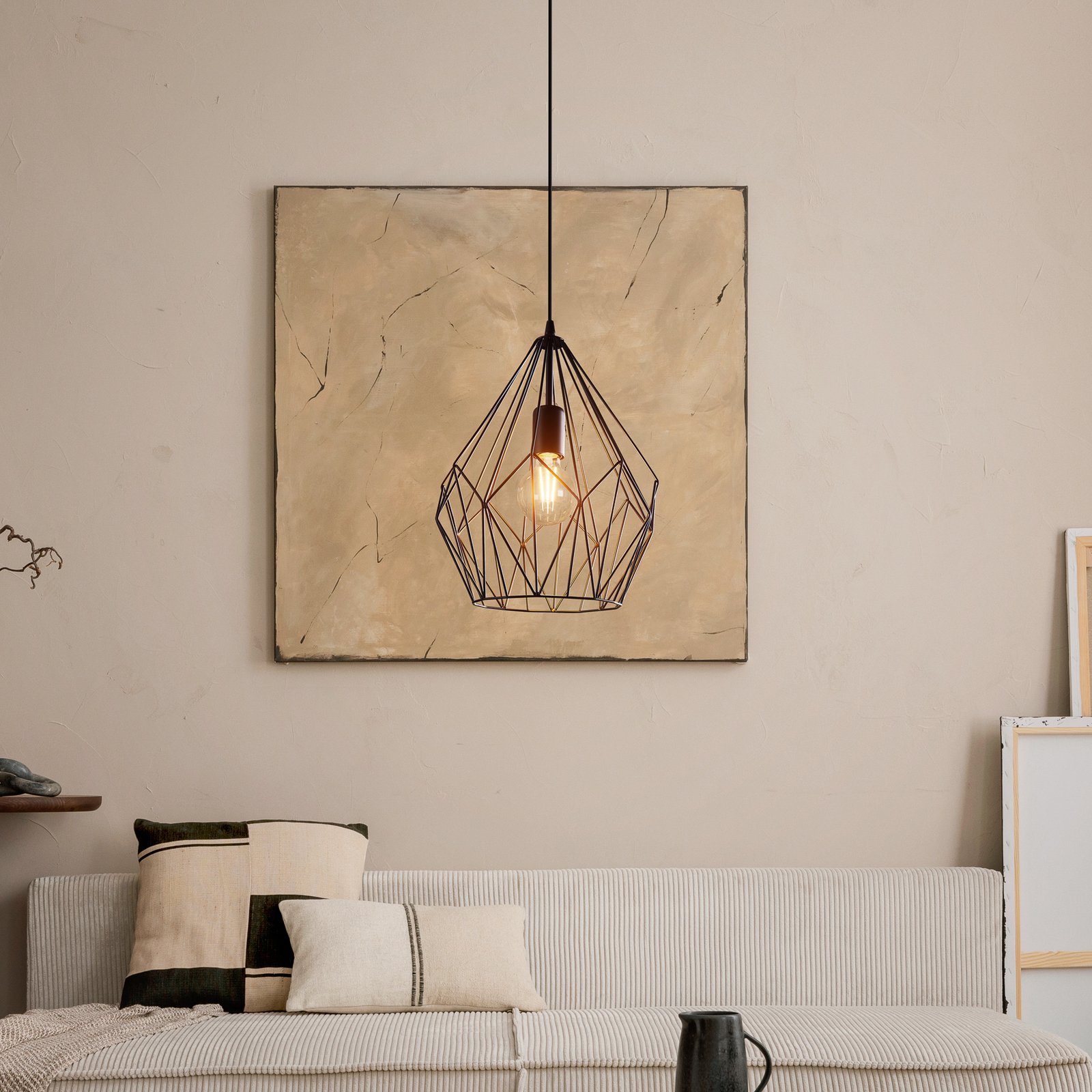 "Carlton" pakabukas su narvelio dizainu, juodas Ø31cm