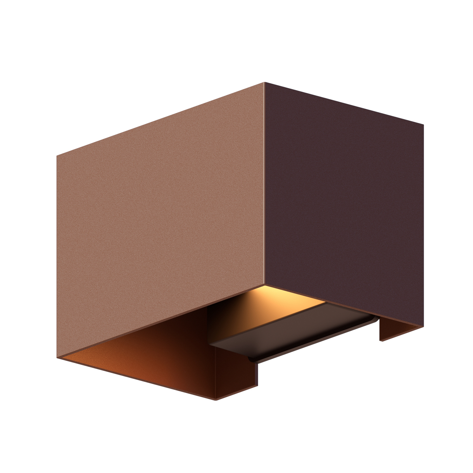 Calex vägglampa för utomhusbruk Rektangel upp/ner höjd 10cm rostbrun