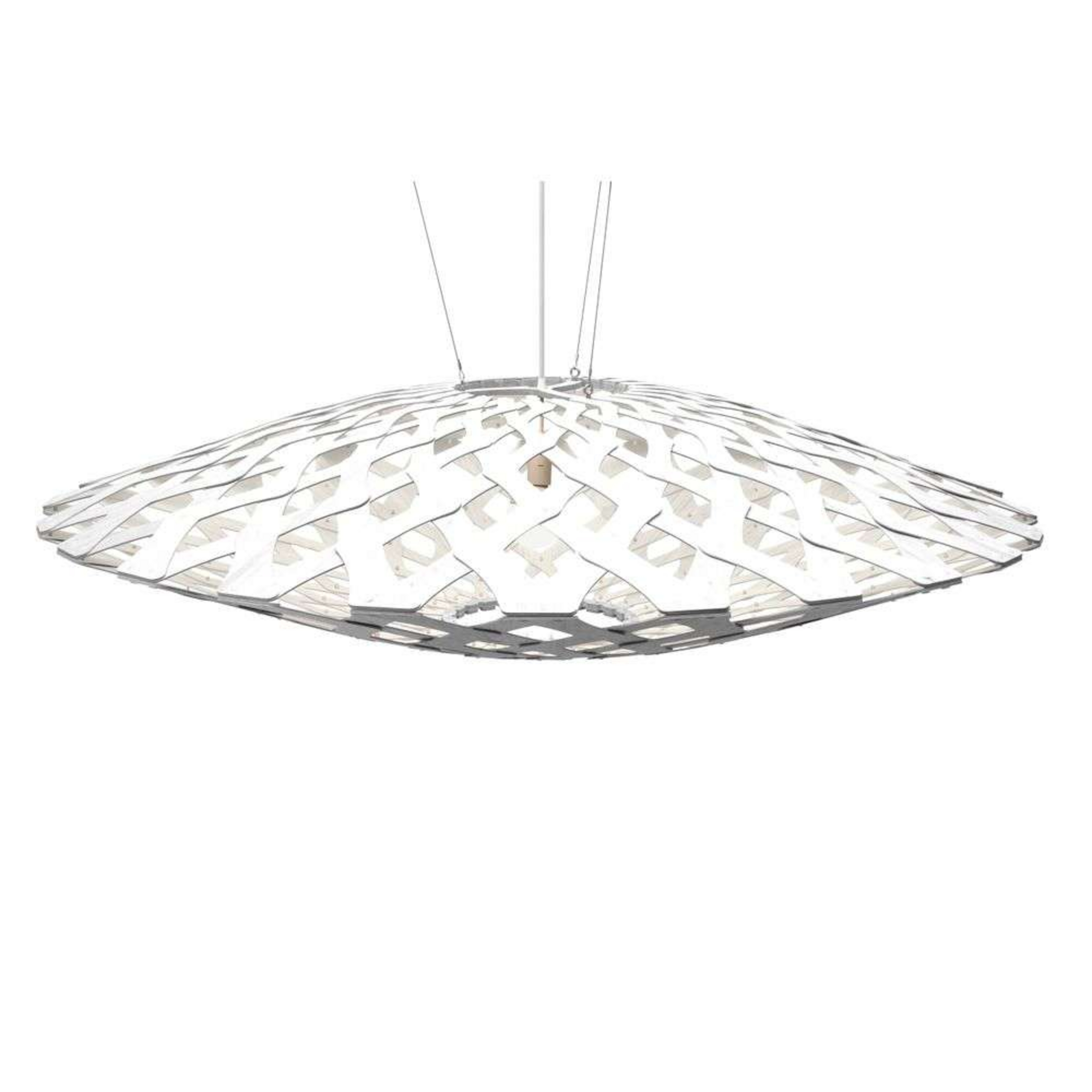 Flax Pendelleuchte Ø150 Weiß 2 Seiten - David Trubridge