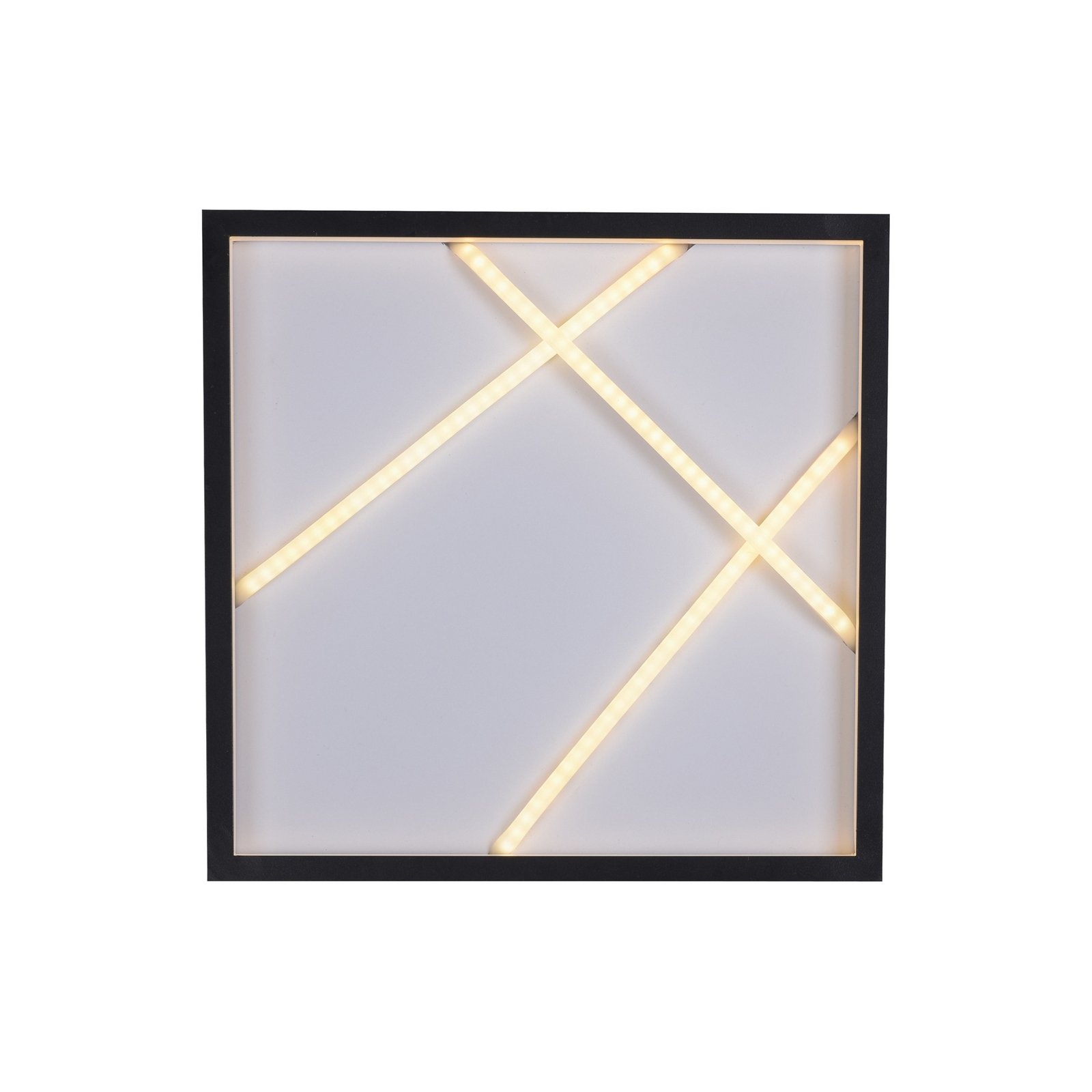JUST LIGHT. LED plafondlamp Mikado, 30 x 30 cm, zwart