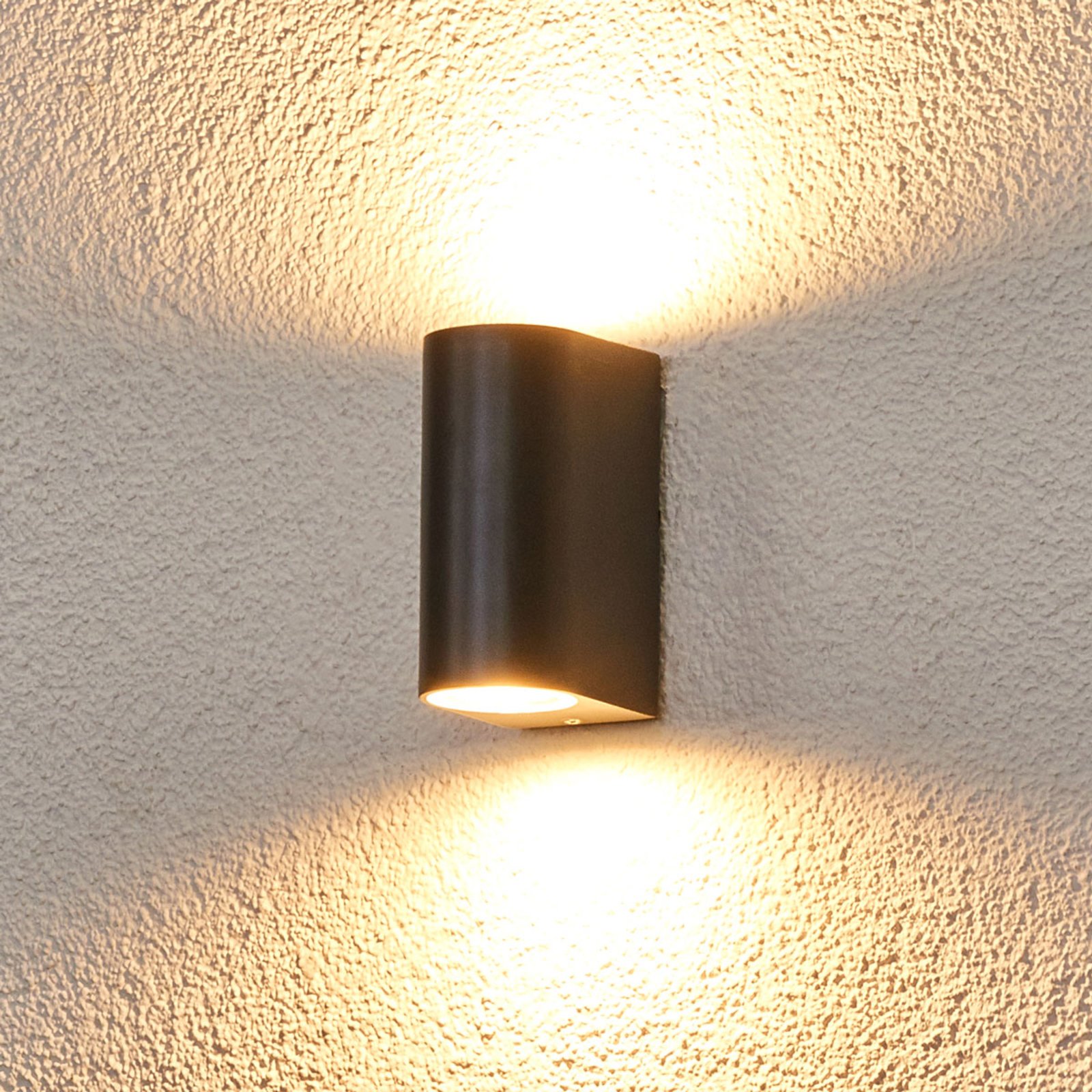 Lindby Wall lamp Palina, aluminium, glass, GU10, 28 W, energy efficiency: A++, W: 6.7 cm, H: 14.5 cm