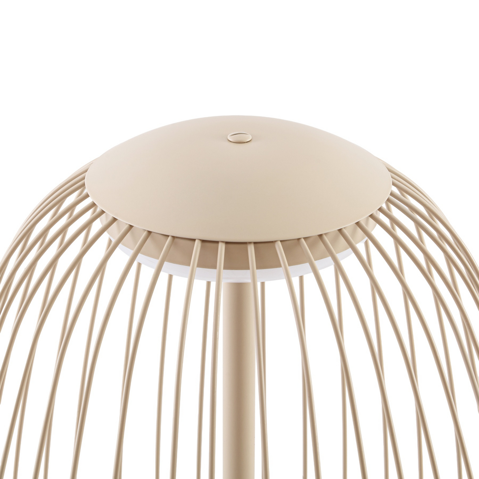Lámpara de pie LED exterior Lucande Richi, color beige, altura 90 cm, IP44