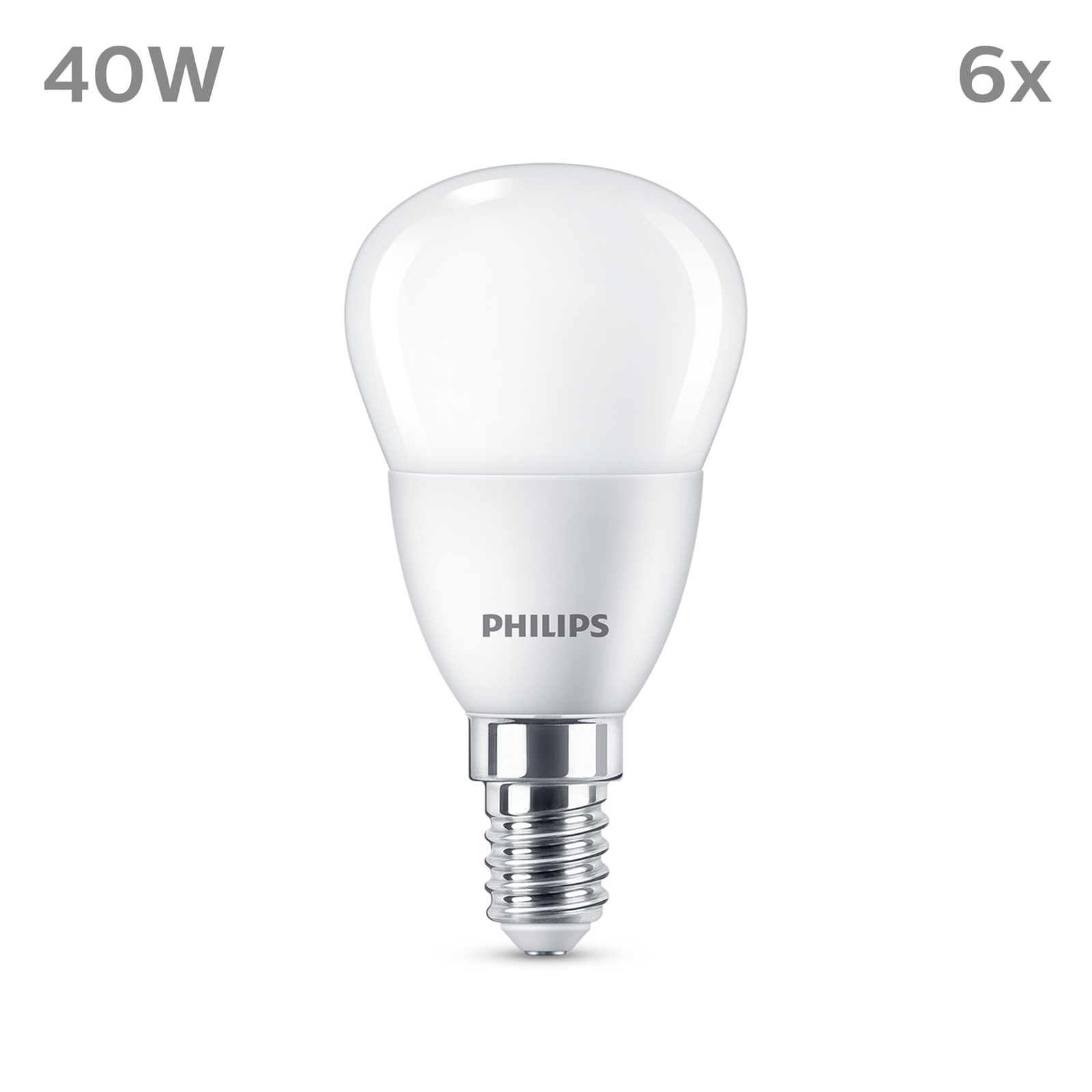 Lampada LED Philips E14 4,9W 470m 2.700K mate 6pcs