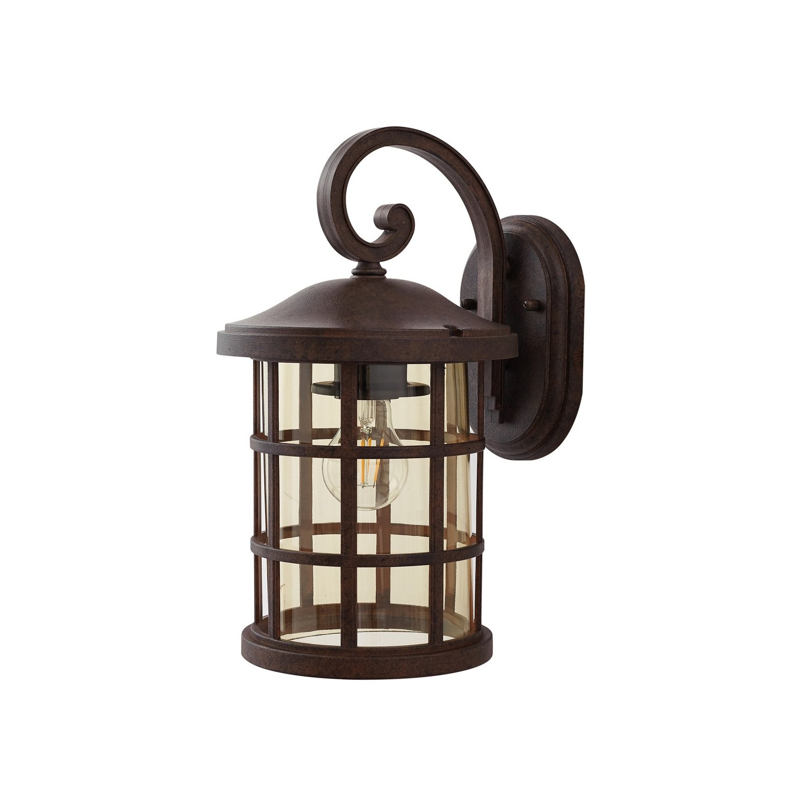 Lindby utendørs vegglampe Ankea, rust/grå, 37 cm, IP23, E27