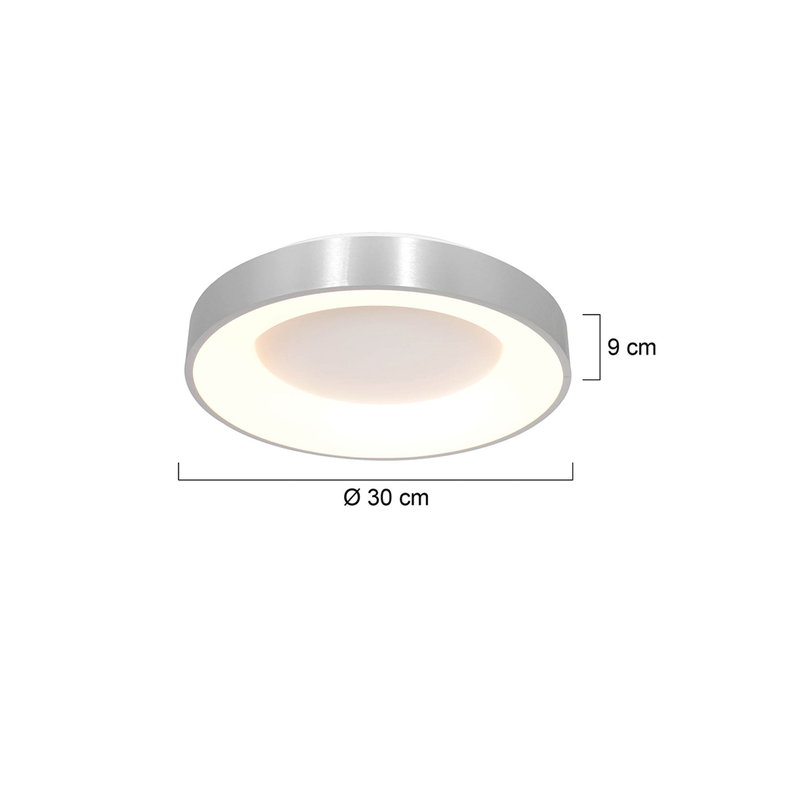 LED-Deckenleuchte Ringlede 2.700 K Ø 30 cm, silber