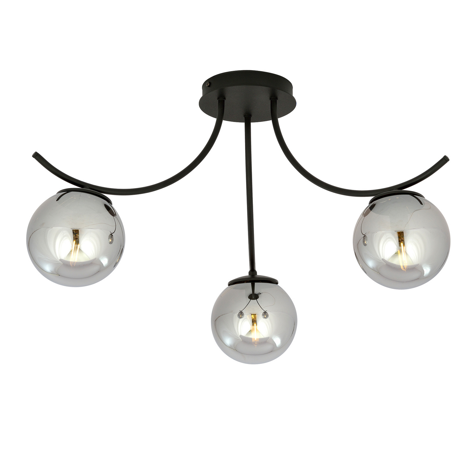 Lampa sufitowa Boston, czarna/grafitowa, 3-pkt.