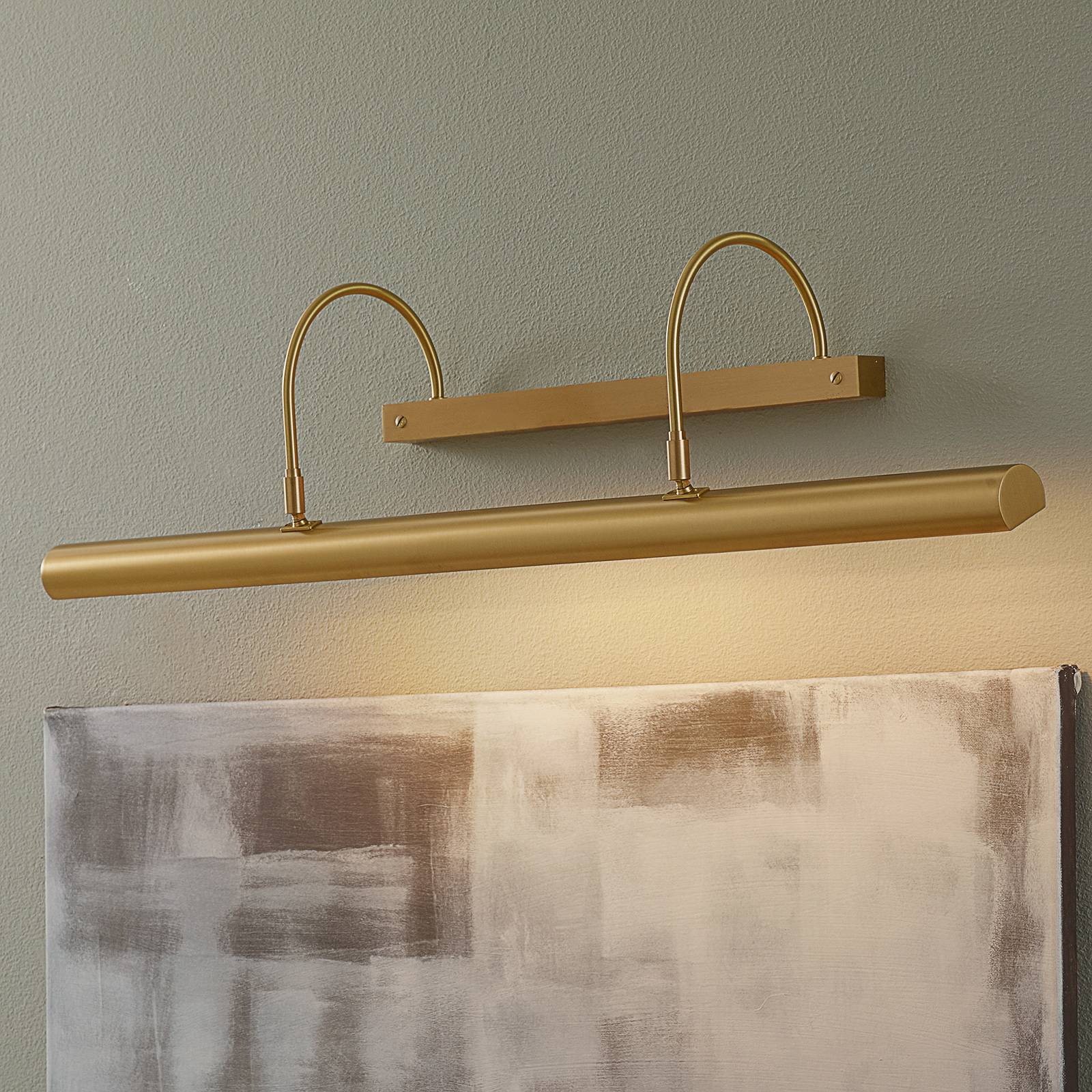Knapstein Long picture light Picture matt brass - Hallway - dimmable - Design - Gold