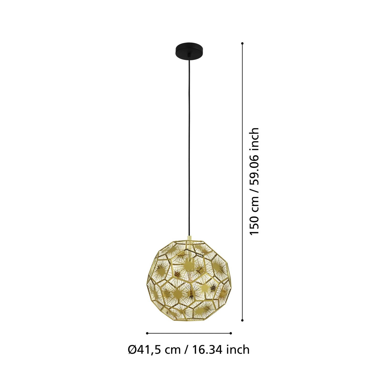 EGLO Suspension Skoura, couleur laiton, Ø 41 cm, acier, E27