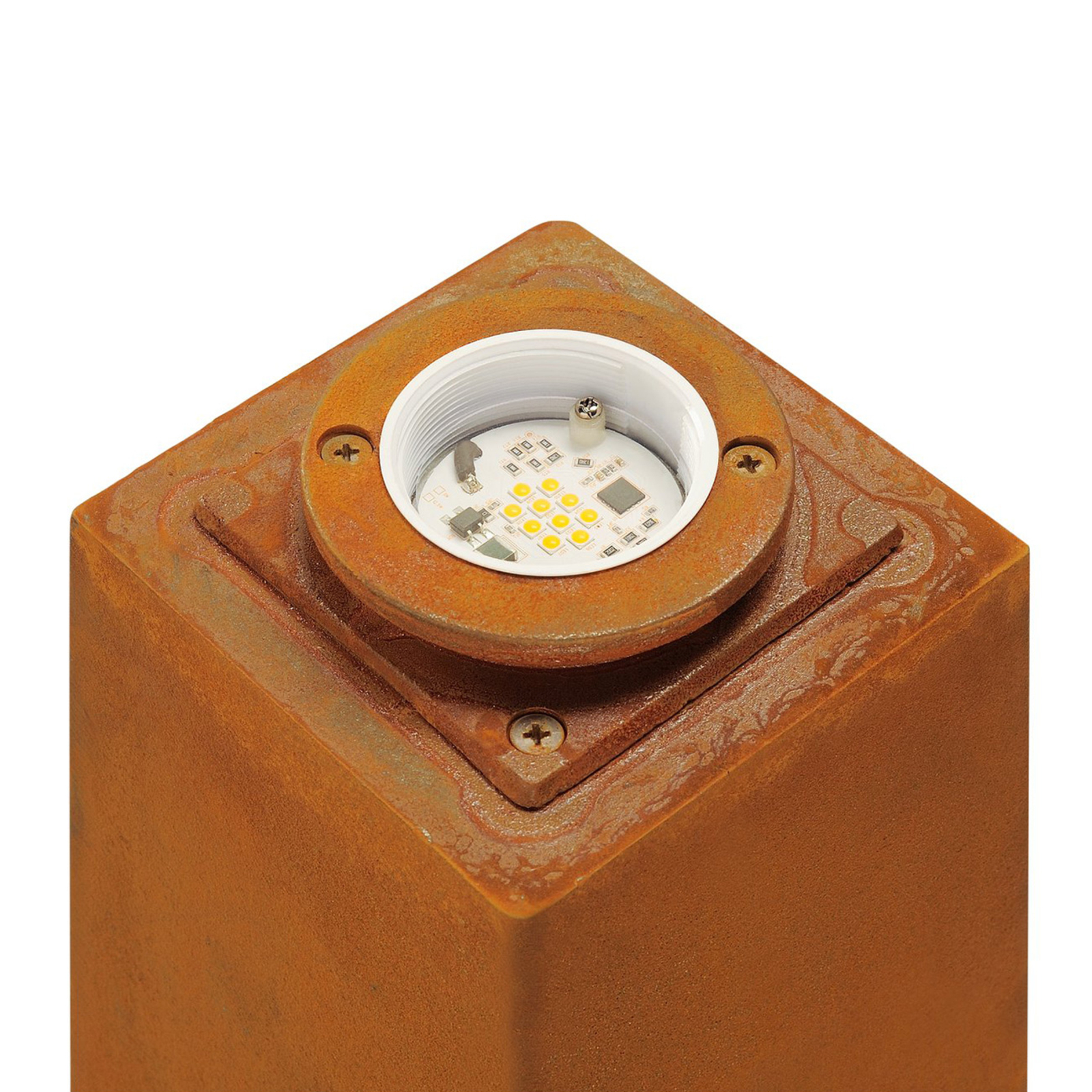 SLV Rusty fyrkantig LED-sockellampa rostbrun