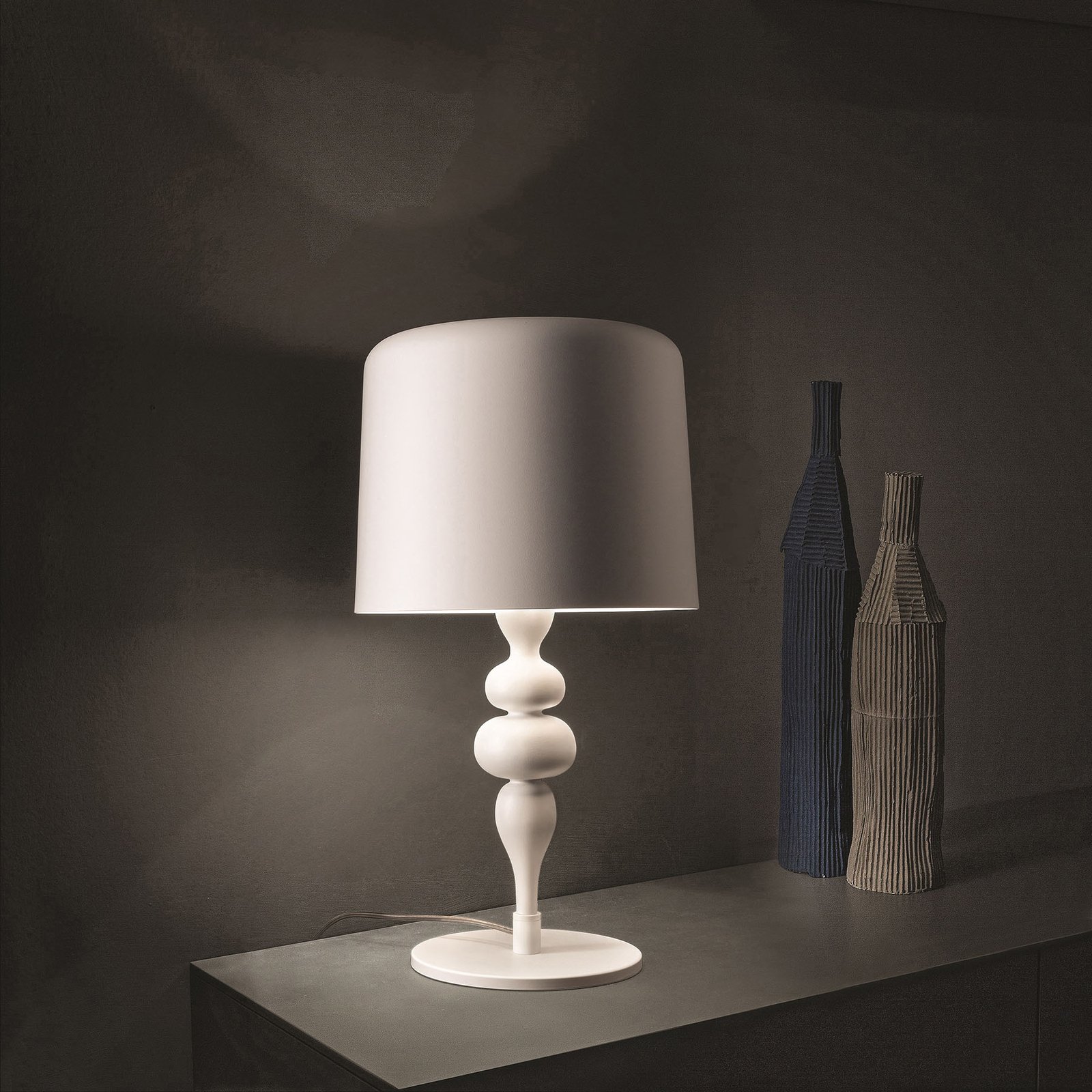 Eva TL1 M table lamp, height 53 cm matt white